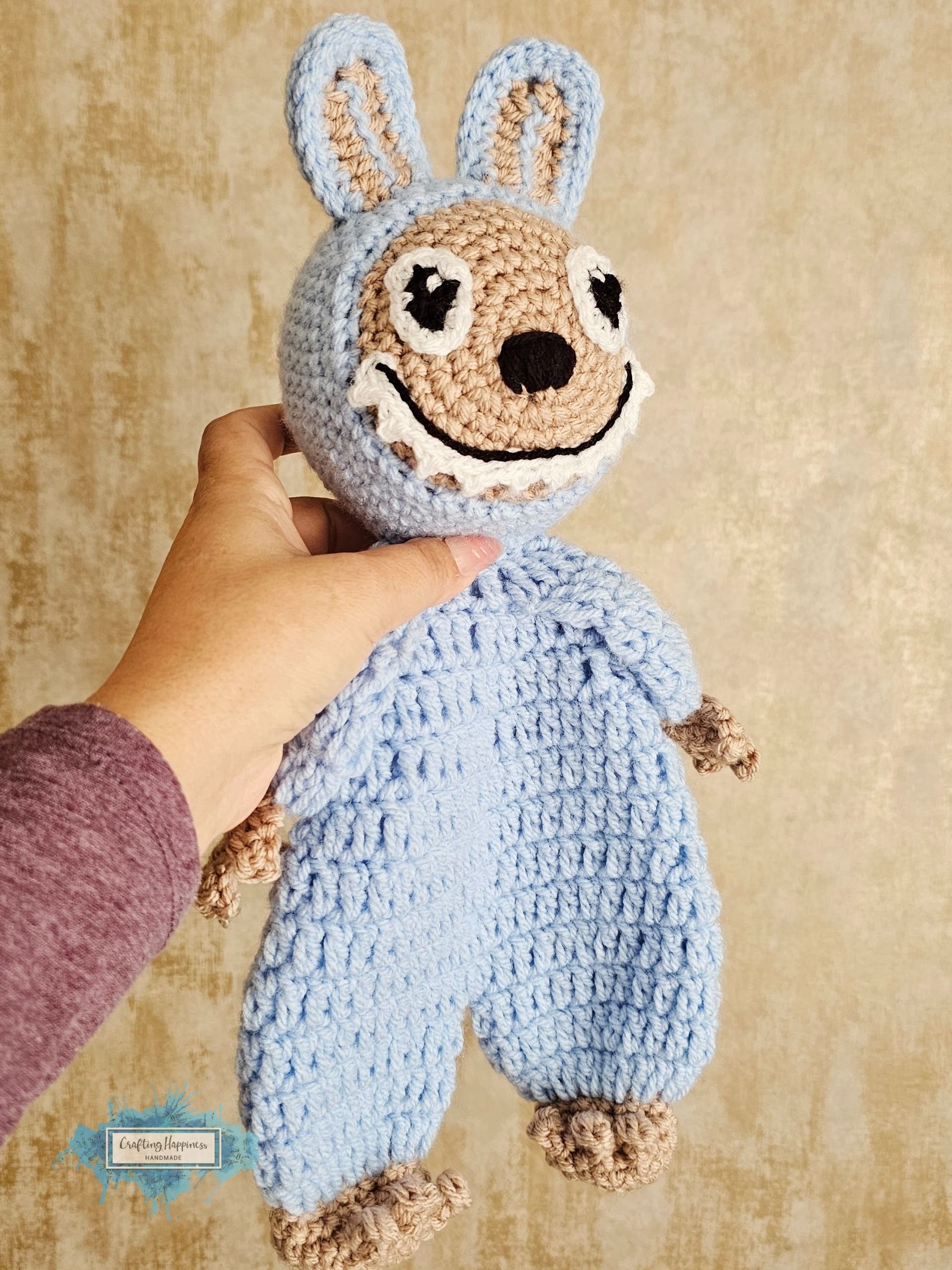 Bunny Ragdoll Crochet Pattern | Toothy Smile Amigurumi Toy | Plushie Snuggler (PDF) product image (10)