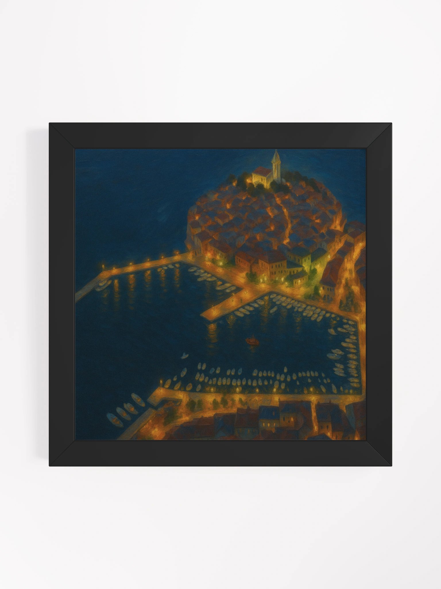 Twilight Harbor: A Coastal Town's Glow product image (1)
