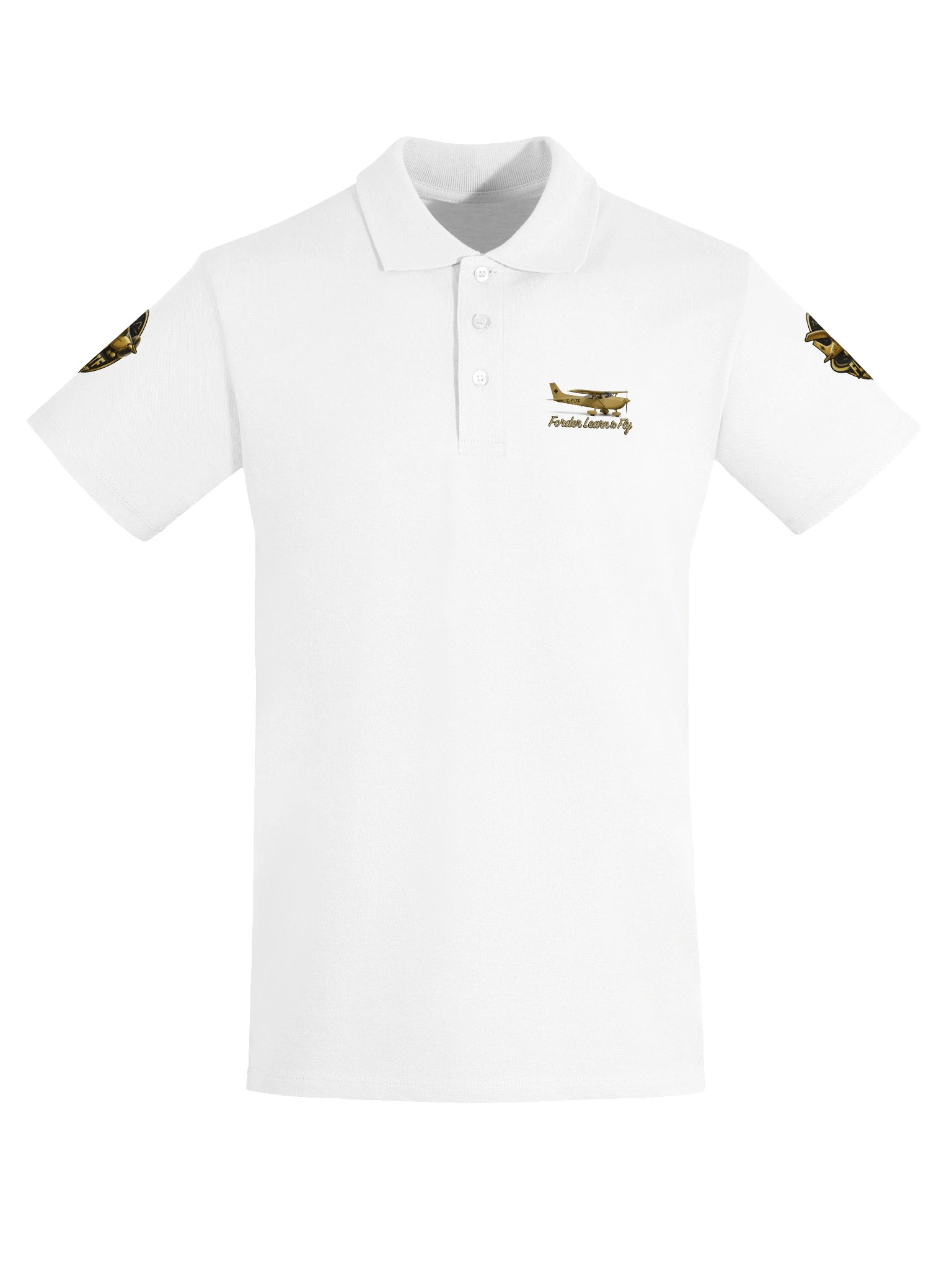 ForderLearnToFly - Goldlog - White Aviation Polo product image (5)