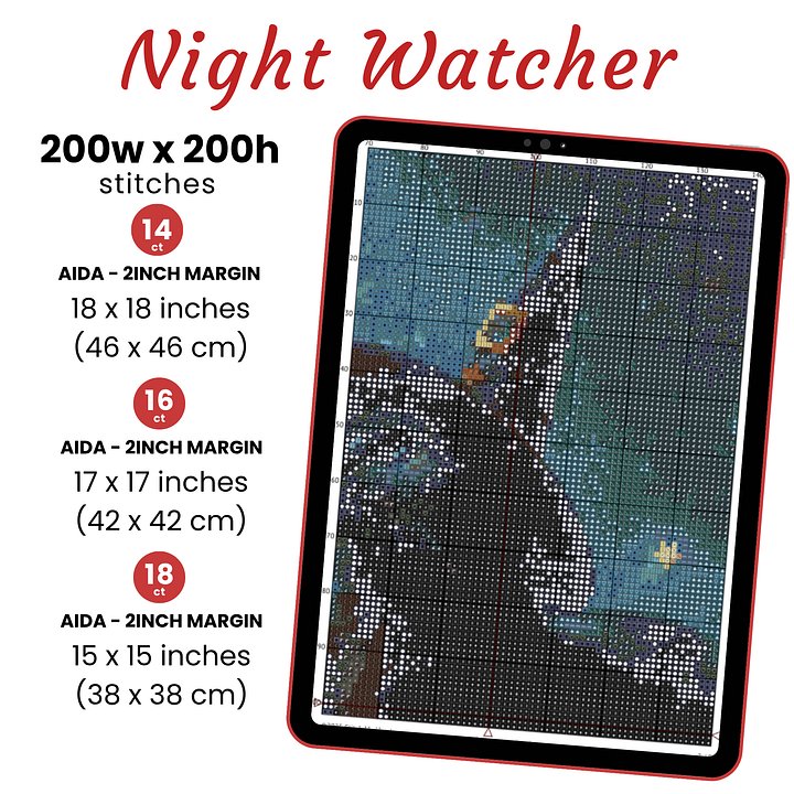 Night Watcher Cross Stitch Pattern product image (2)