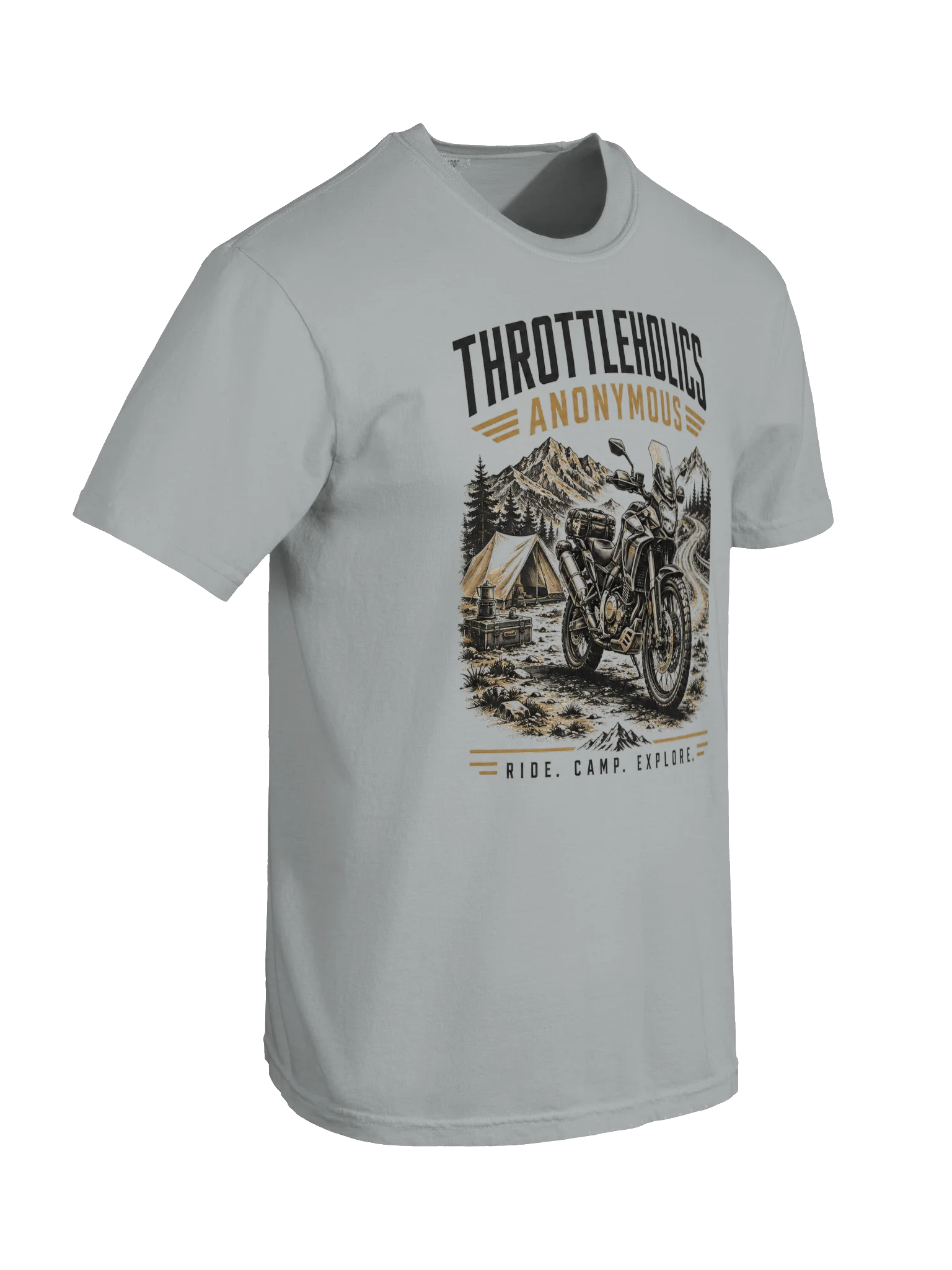 Ride. Camp. Explore. | ADV & Motorcycle Camping Tee product image (6)