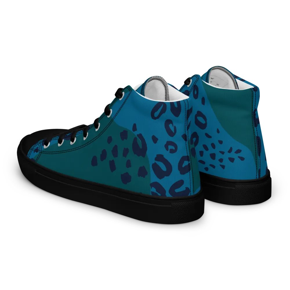 Leopard Blue Men's High Tops product image (14)