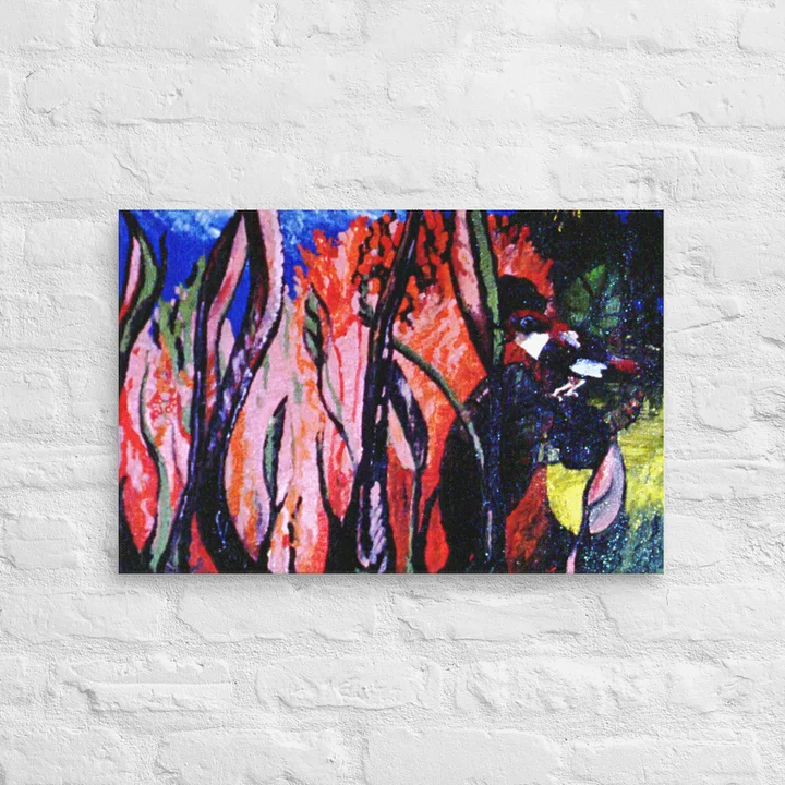 A Bird before Sunset/in Flames (1981) on canvas (16" x 24") product image (2)