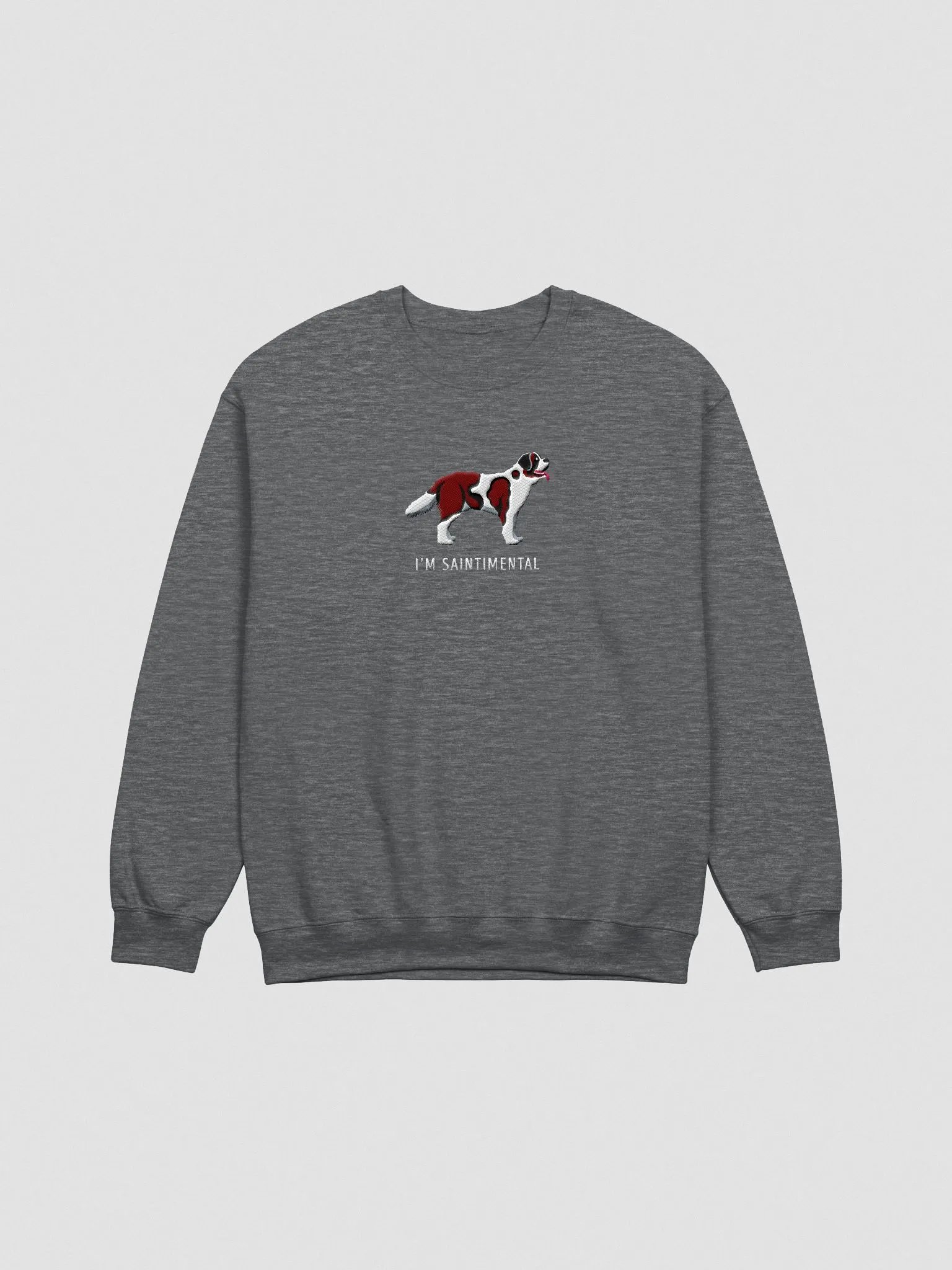 I'm Saintimental Sweatshirt (Embroidered) of a Saint Bernard(Mahogany) product image (4)