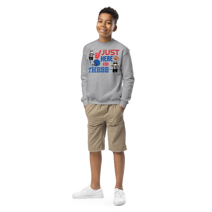 American Football Cat (JUST HERE FOR THESE - touchdown signals) - Unisex Youth Sweatshirt product image (2)