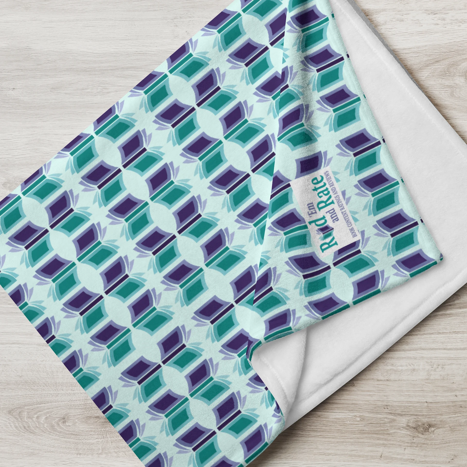 Bookish Blanket (Light Teal Background) product image (7)