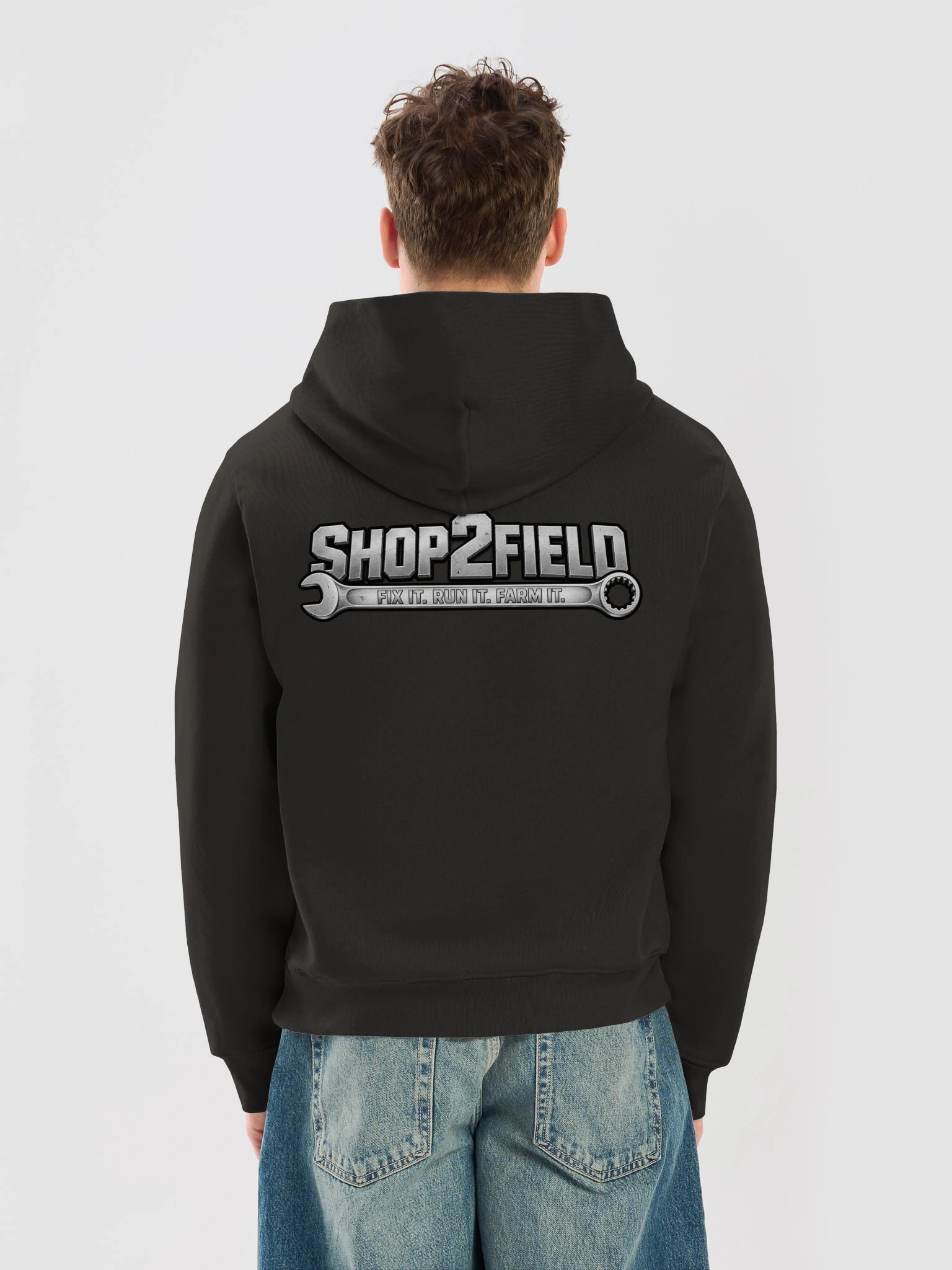 S2F Oversized Bella Canvas Comfortable Hoodie back silver logo product image (10)