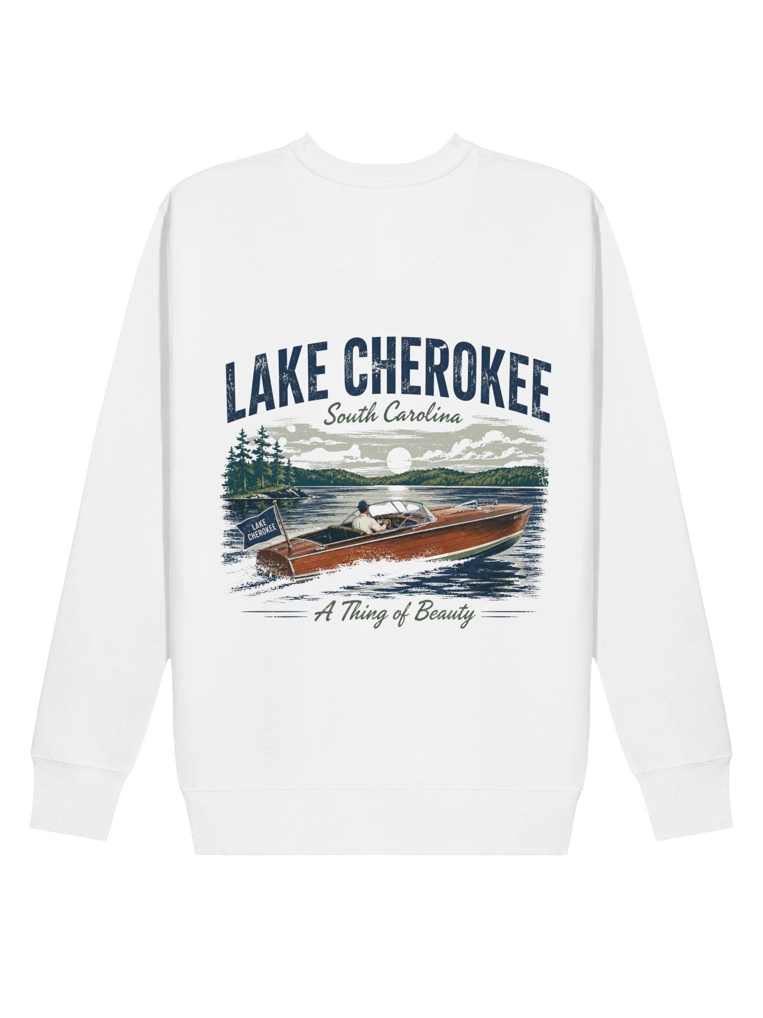 Lake Cherokee Vintage Boat Sweatshirt (back) product image (1)