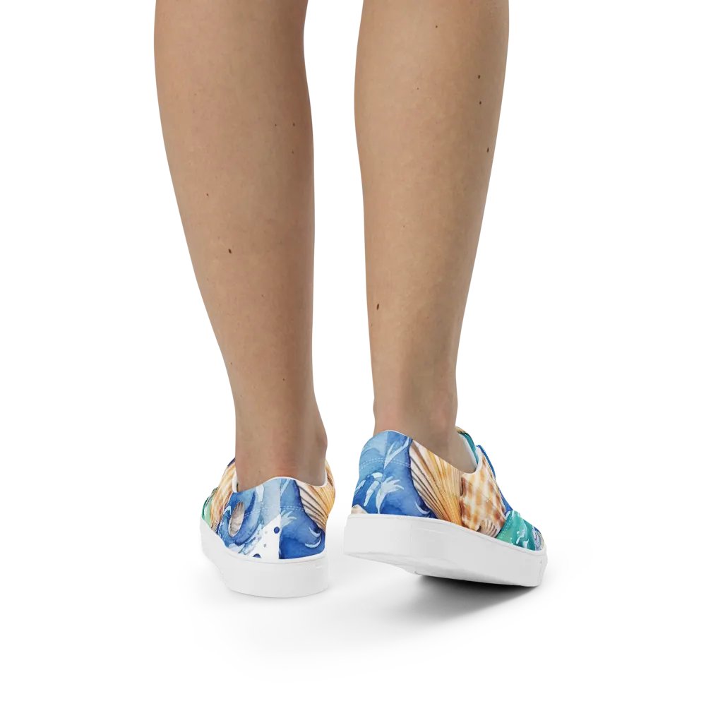 Marine Life Delight Lace-Up Canvas Shoes product image (11)