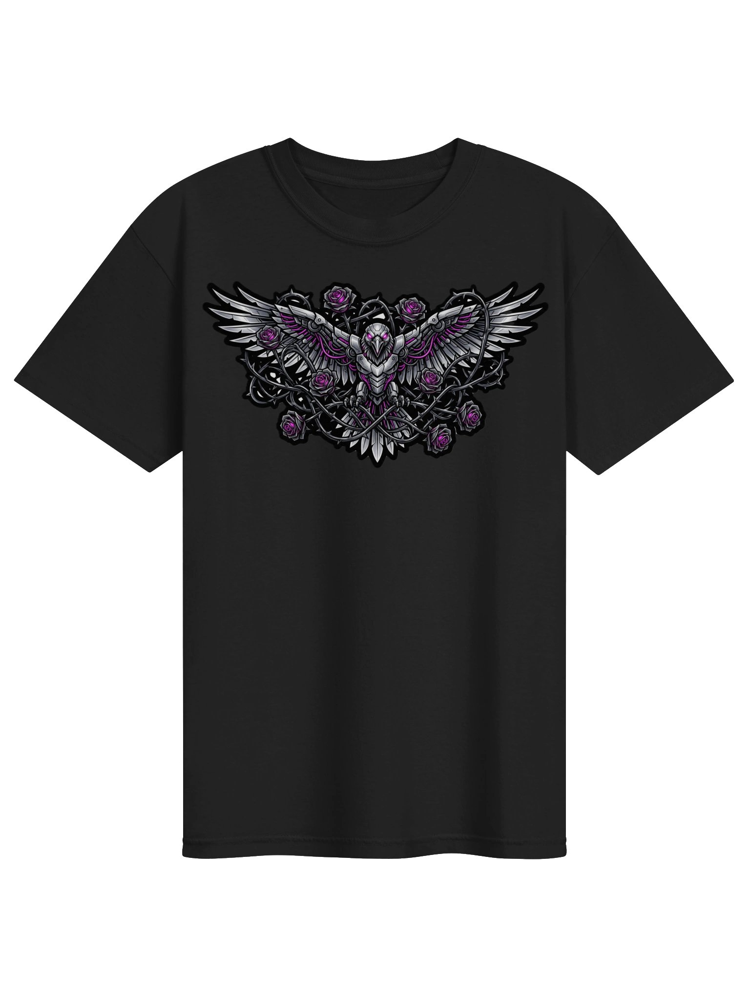 Neon Mechanical Eagle Rose Emblem Tee product image (1)