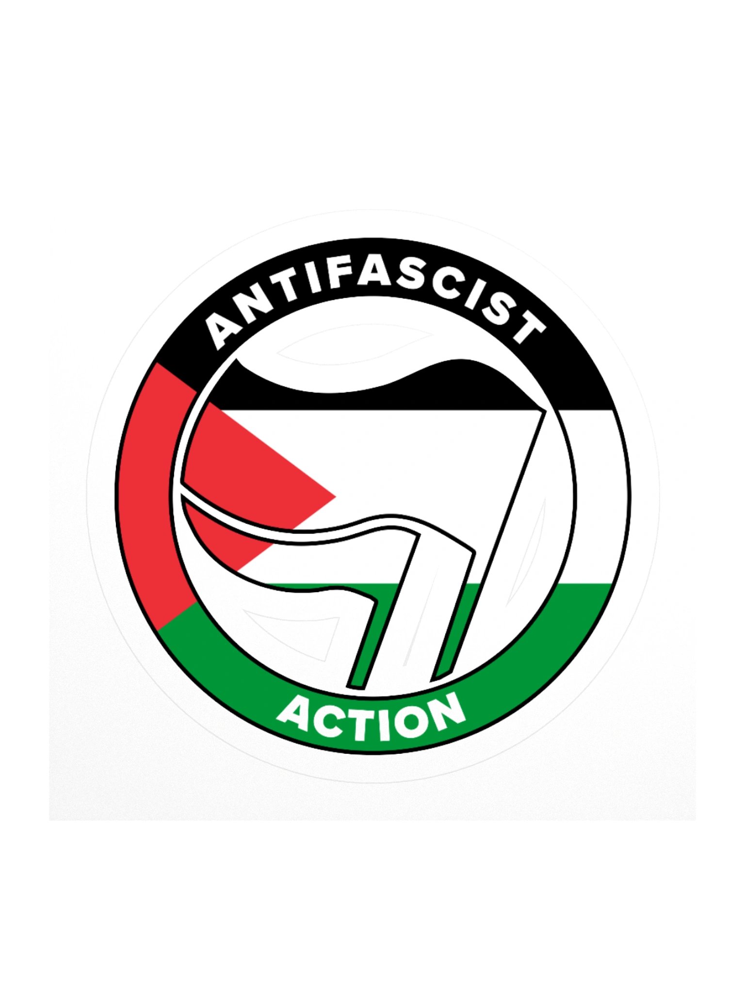 Antifa / Palestine Flag Kiss Cut Sticker product image (1)