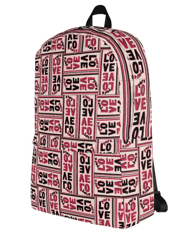 Pure LOVE dual Color Pattern on peach Background - All-Over Print Backpack product image (1)