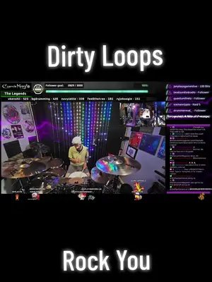Dirty Loops - Rock You Live on Twitch tonight 930pm Est. come get a request in! #rockyou #dirtyloops #grooving  #drums #drumstream #twitch  #songrequest