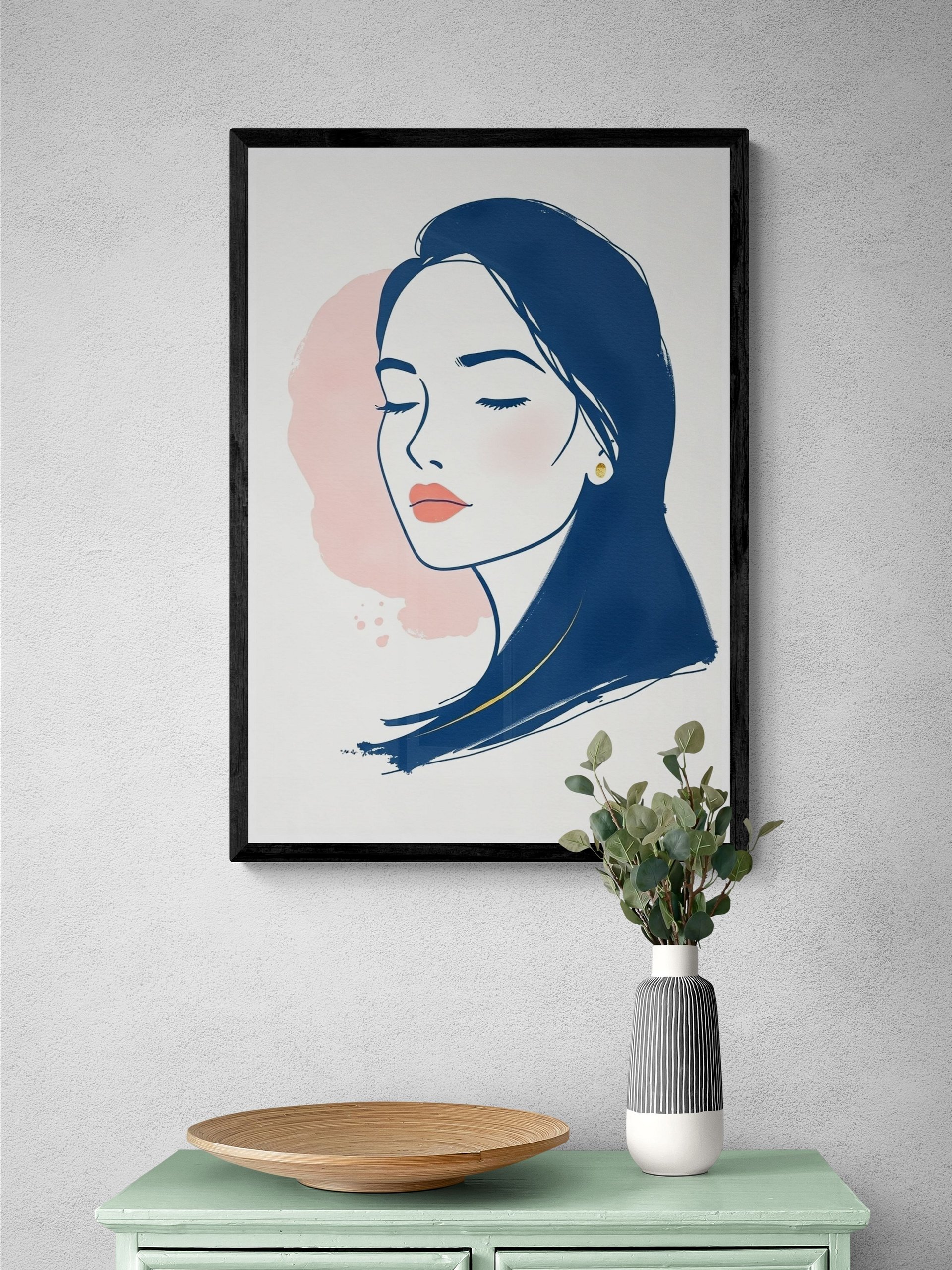 Woman Portrait in Blue Hair product image (1)