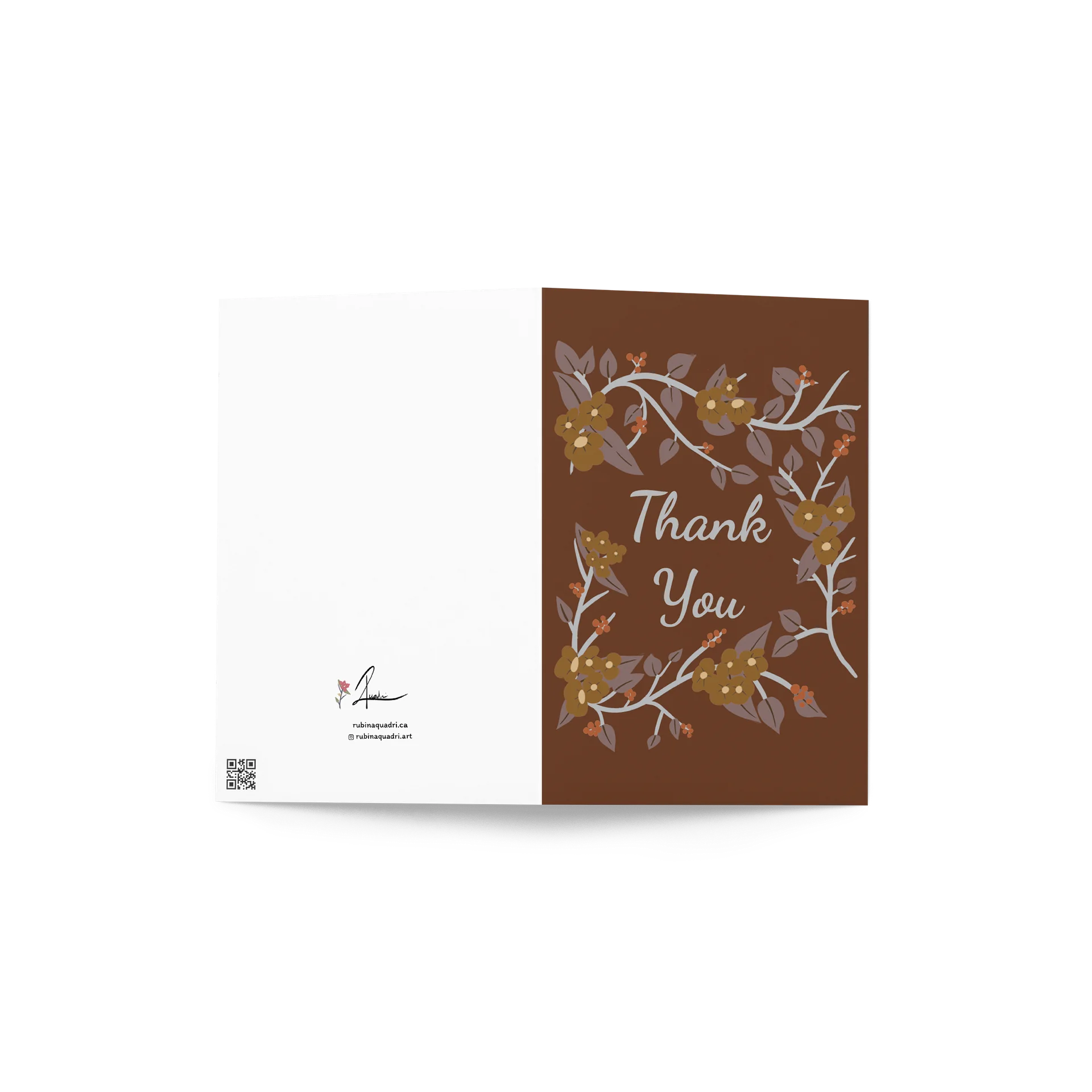 Thank You Botanical Garland | Bronze & Taupe on Dark Terracotta Brown product image (2)