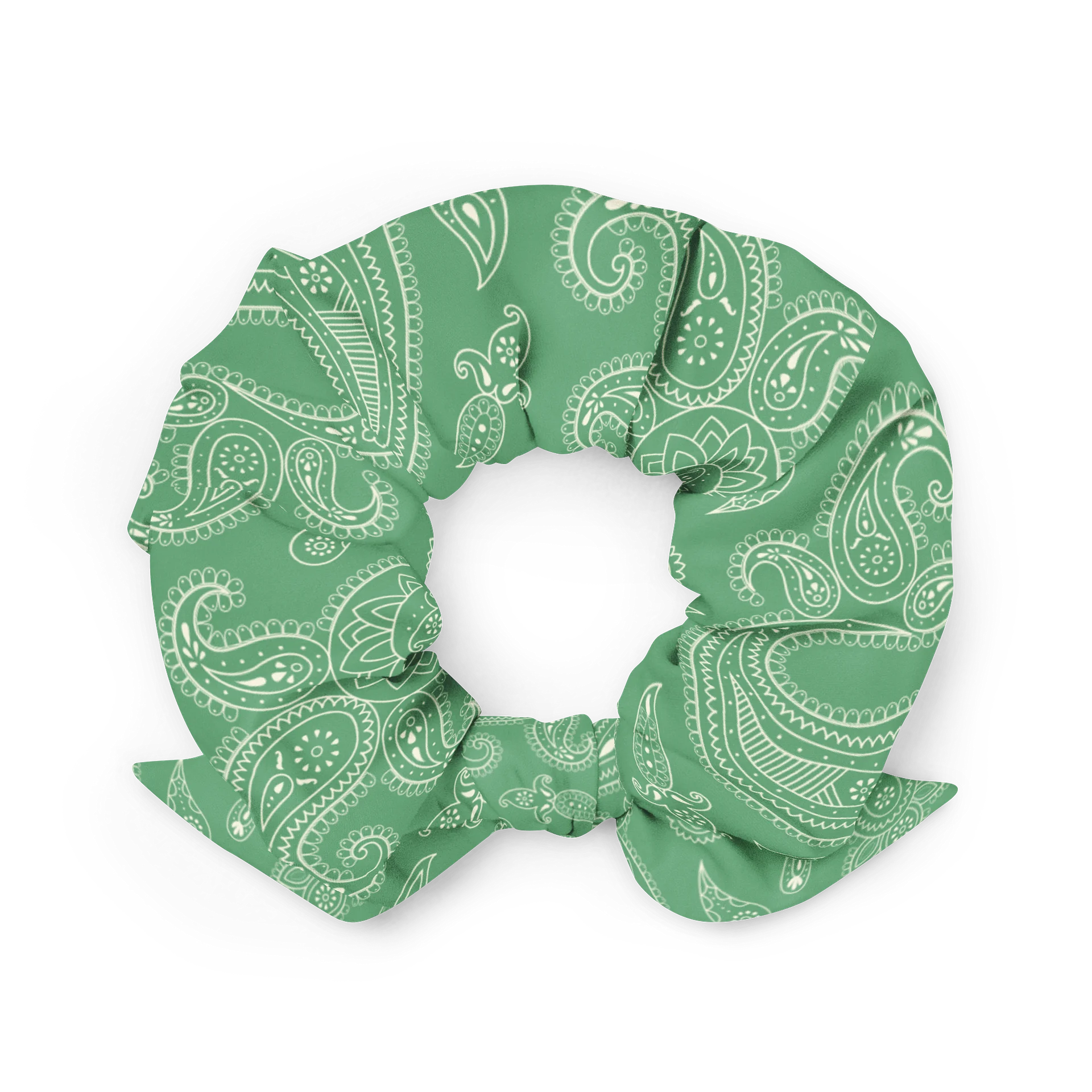 Green Paisley Scrunchie with Removable Bow product image (4)