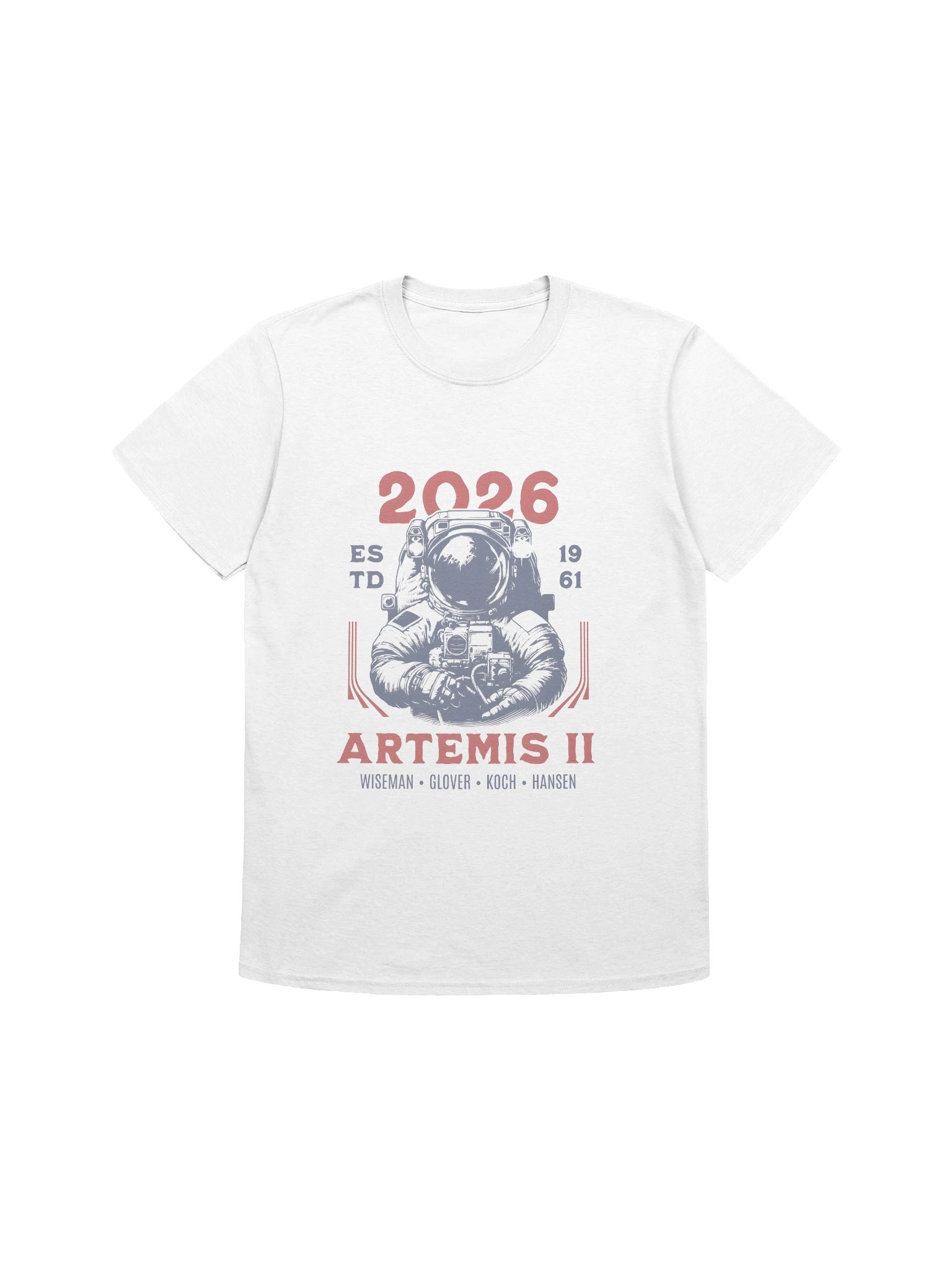 Artemis II 2026 Lunar Mission Crew Retro Graphic Shir product image (1)
