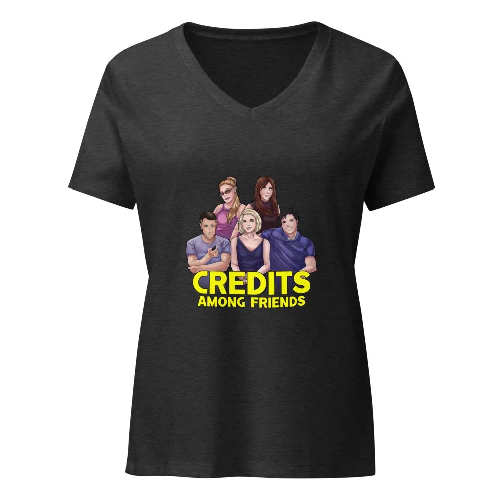 Credits Among Friends - Women's V-Neck T-Shirt (Movie Night Edition) product image (1)