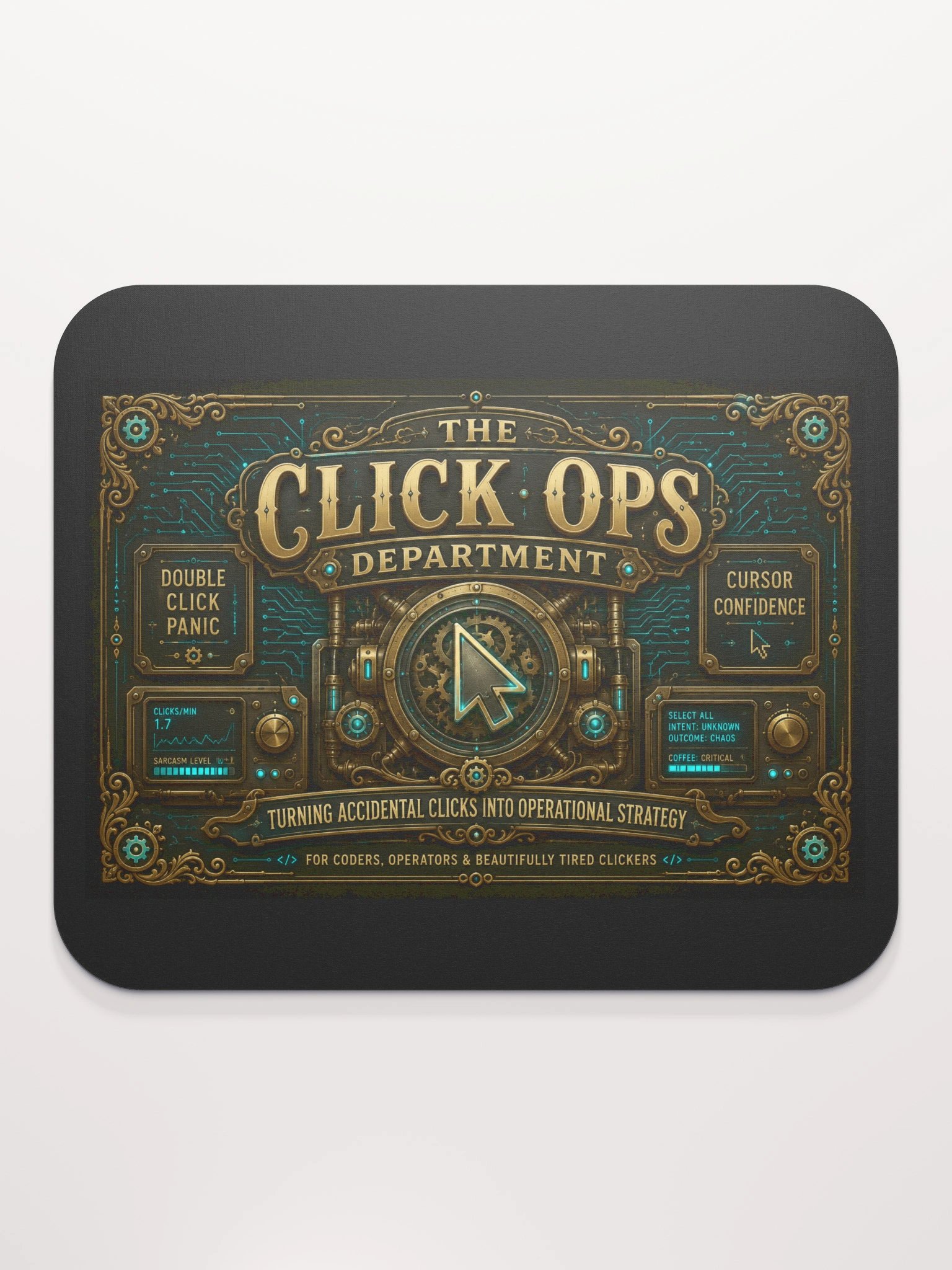 Syntax & Sarcasm Click Ops Department Classic Mouse Pad product image (2)
