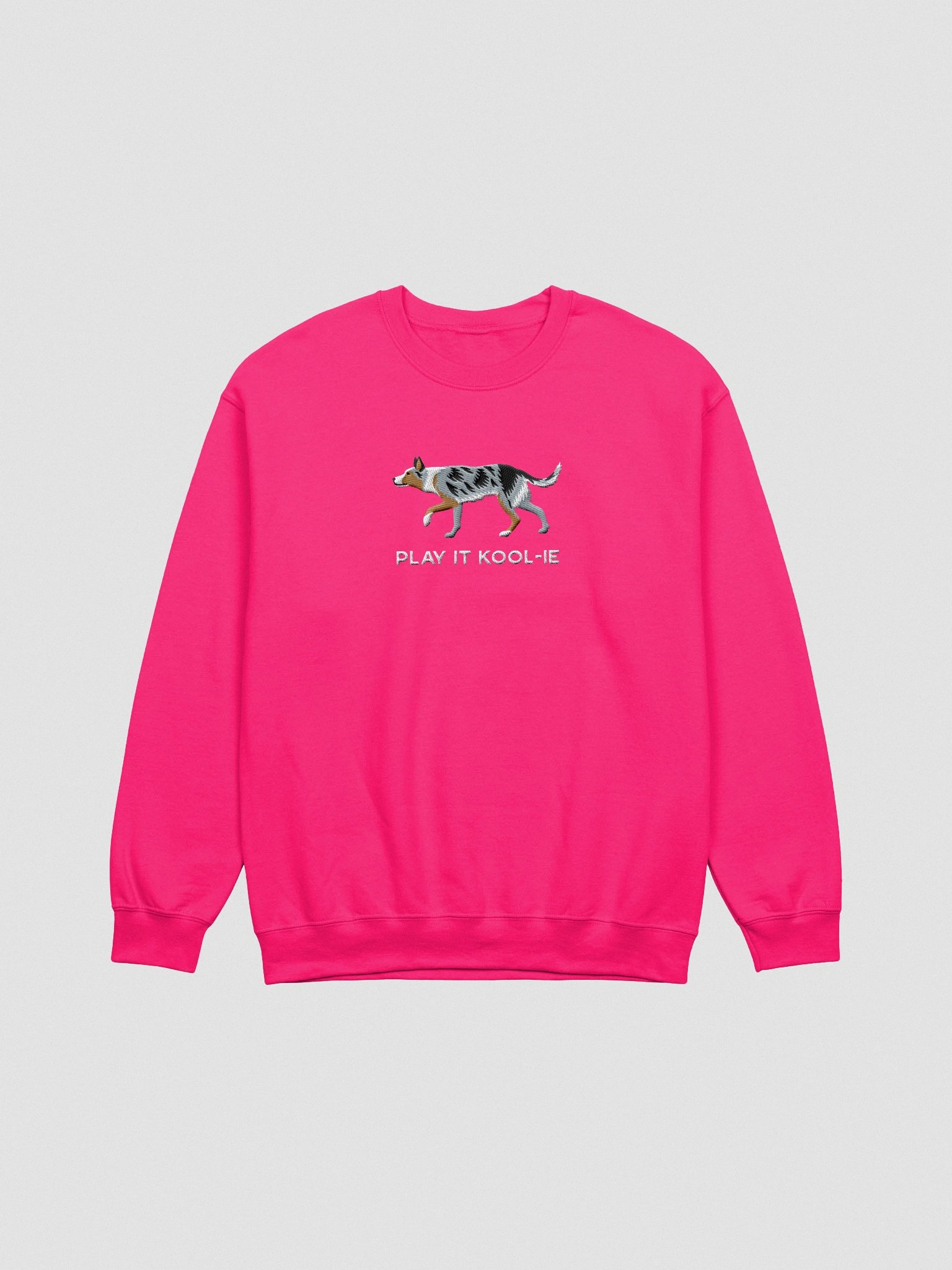Play It Kool-ie Sweatshirt (Embroidered) of an Australian Koolie(Blue Merle Tricolor) product image (4)