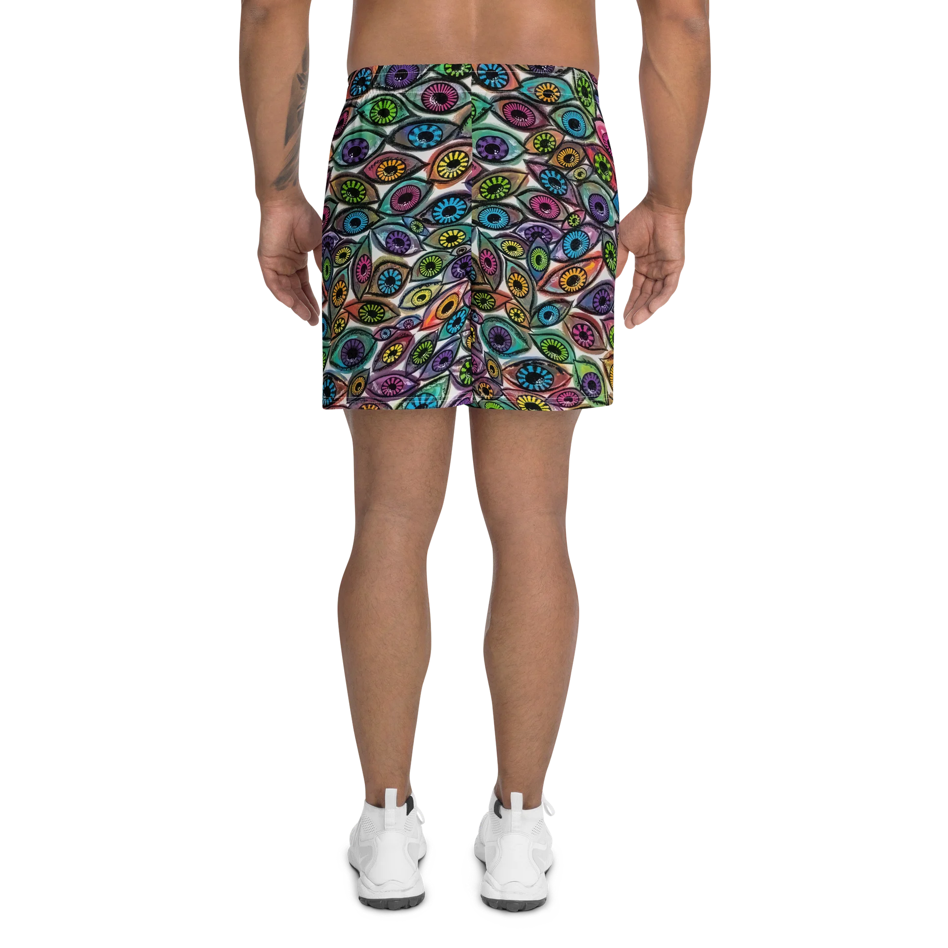 Psychedelic Eyes Athletic Long Shorts | Eye See You Too product image (4)