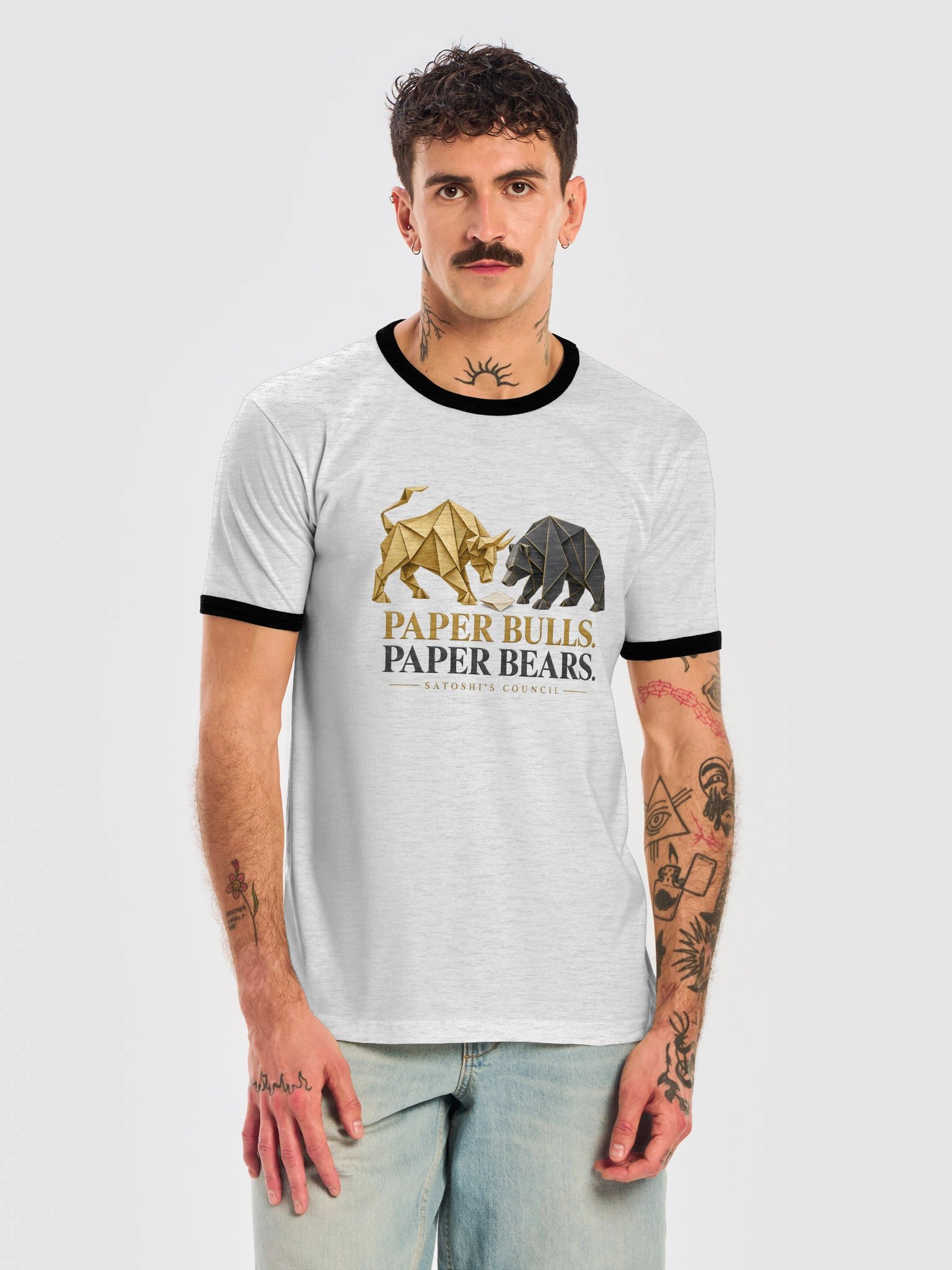 Paper Bulls. Paper Bears. — Ringer Tee product image (5)