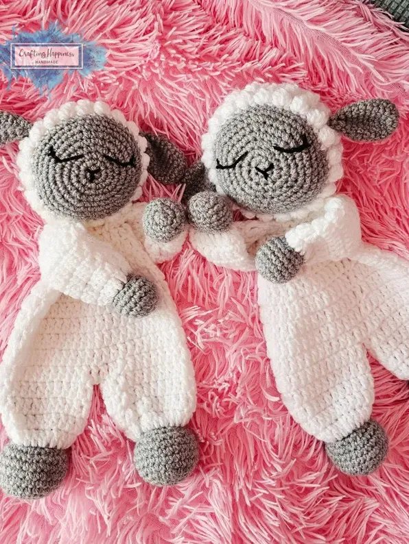 Lamb Ragdoll Crochet Pattern - Baby Lovey Blanket (PDF) - Crafting Happiness product image (8)
