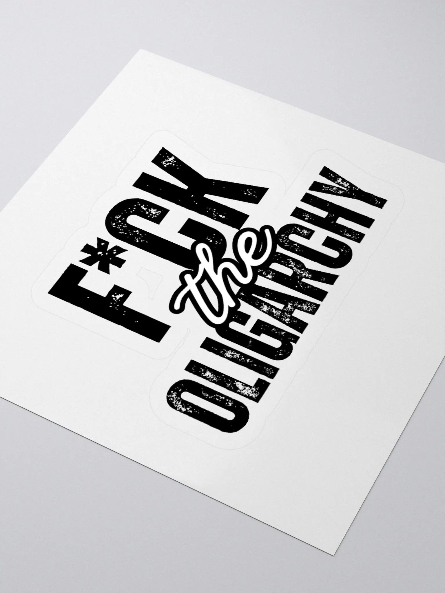 F*ck the Oligarchy Kiss Cut Stickers (in black) product image (3)