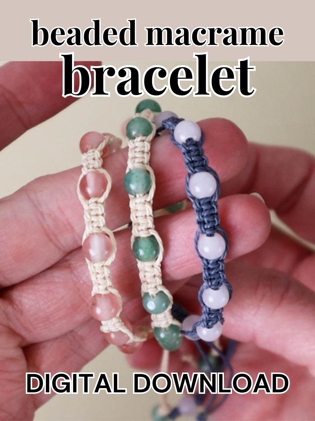 Beaded Macrame Bracelet (Digital PDF Pattern) product image (1)