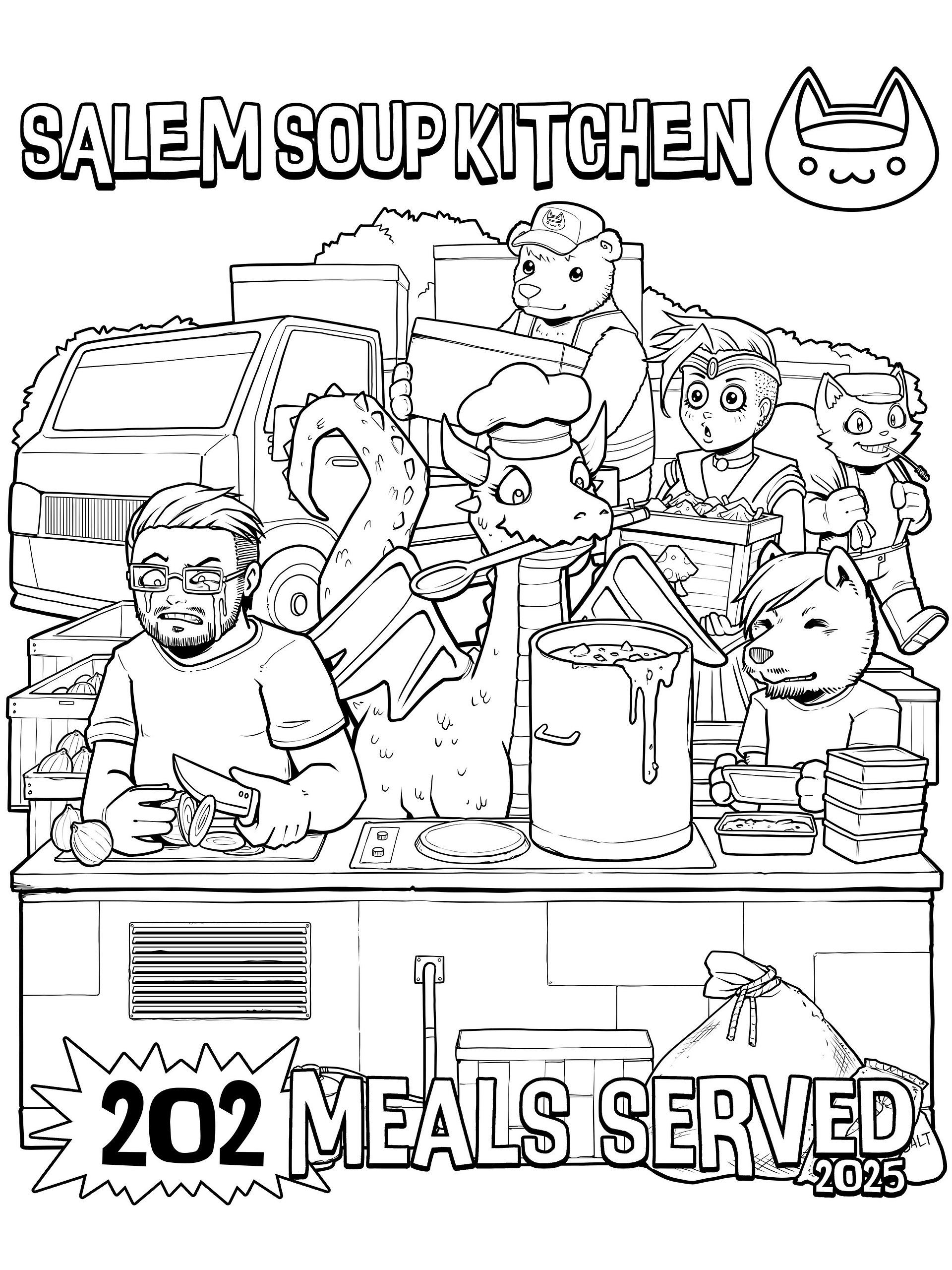 Salem Soup Kitchen 2025 Digital Colouring Page product image (1)