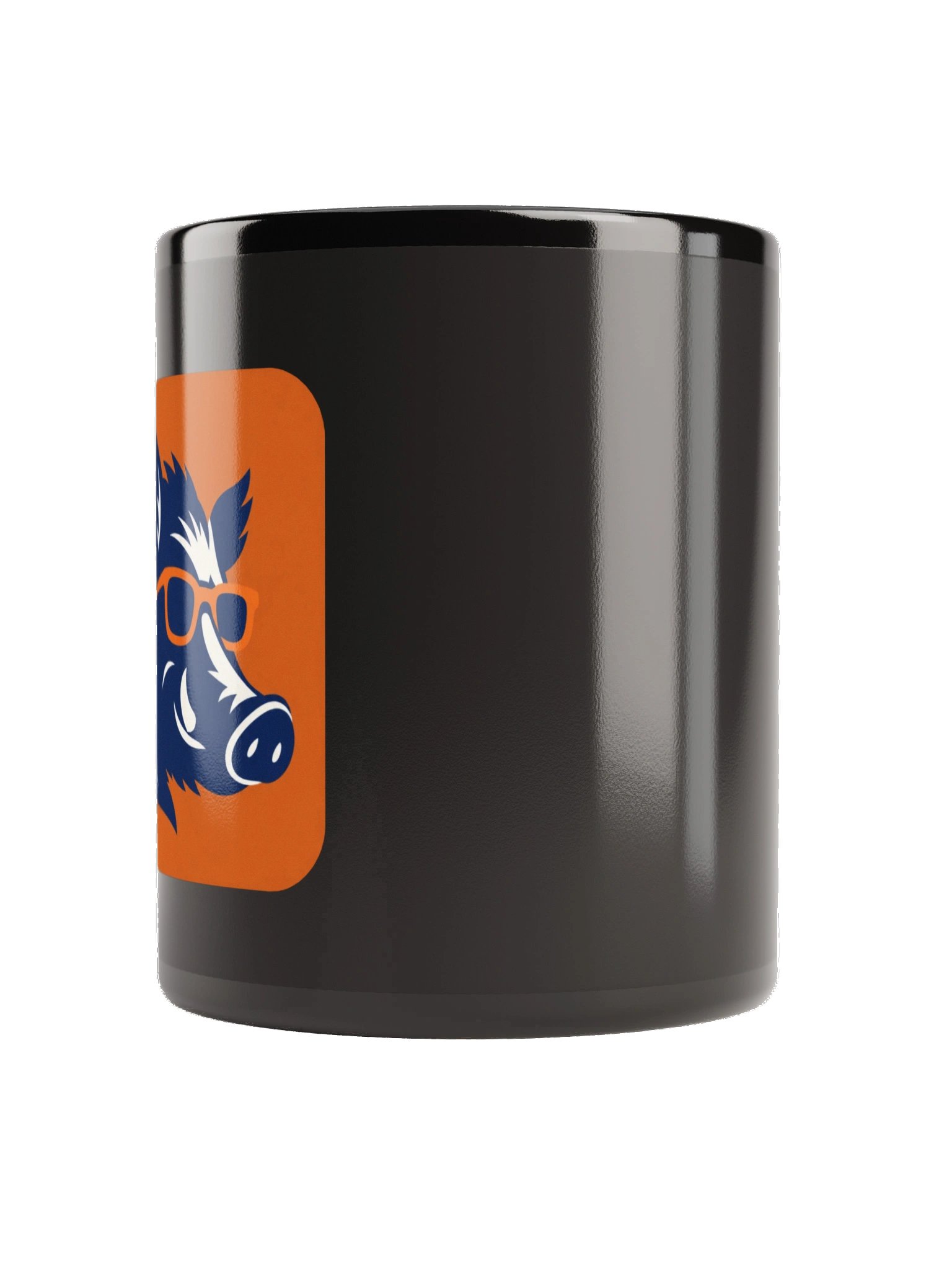Curious Hog Orange Badge Black Mug product image (2)