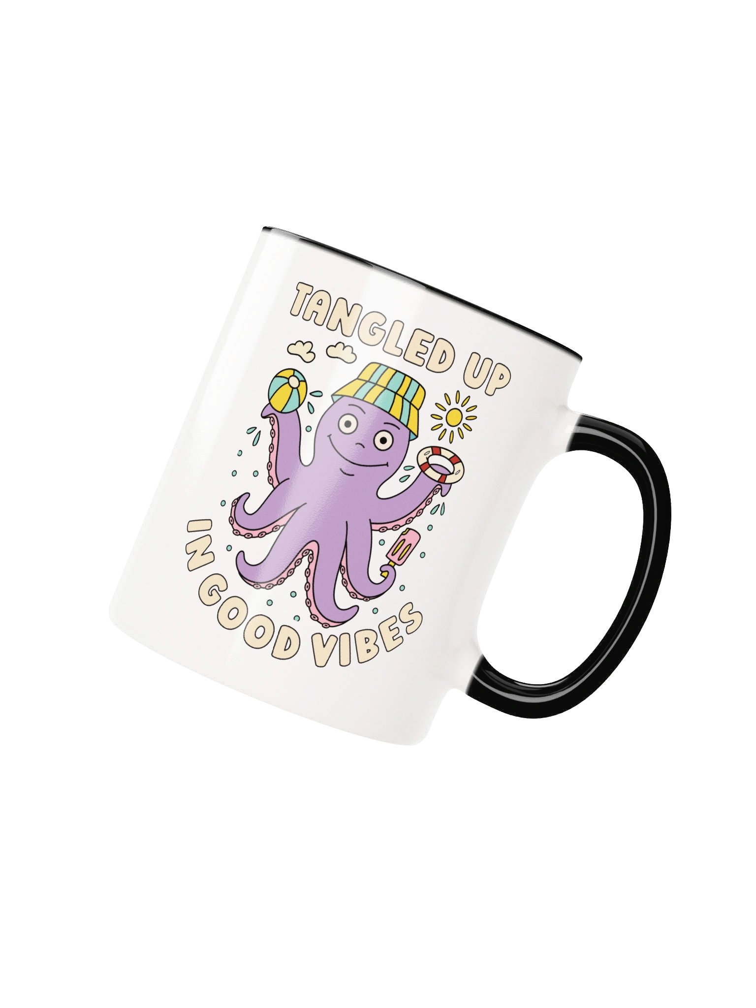 Tangled Up In Good Vibes Cute Silly Funny Octopus Mug product image (1)