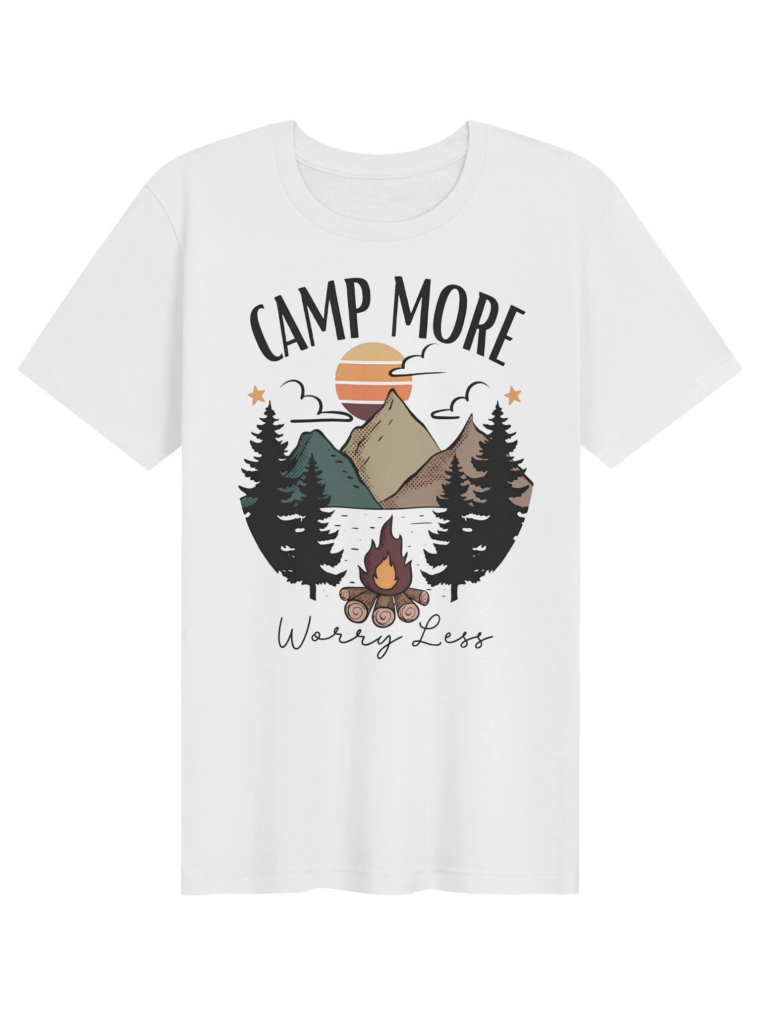 Camp More, Worry Less Camping Tee product image (19)