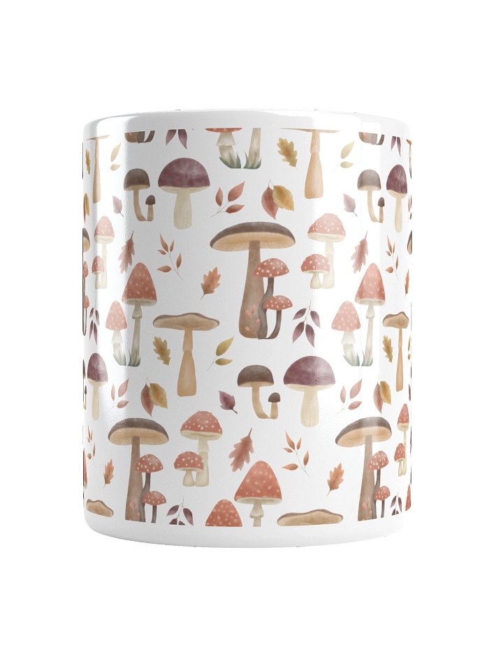 White glossy mug the mushroom haven. Autumn cottagecore mushroom design product image (2)