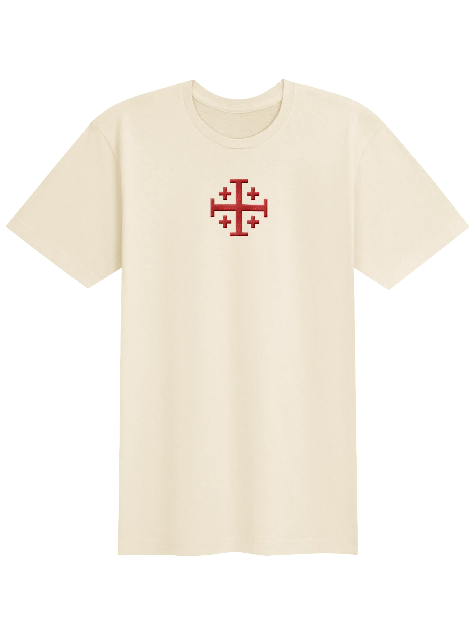 Crusader Cross Jersey Tee, Jerusalem Cross Embroidered Shirt, Christian Gifts, Knights Templar product image (2)