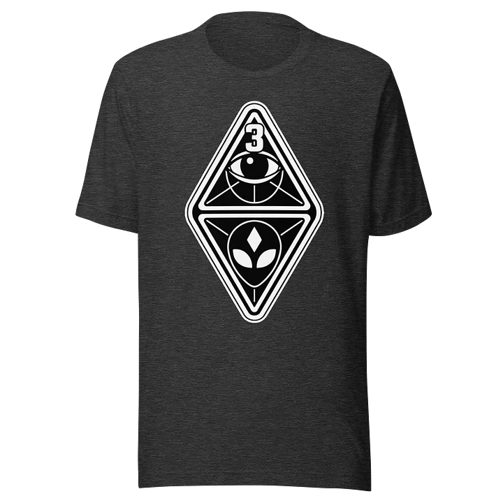 3 Eyed Alien – Emblem – on Heather Gray Bella+Canvas Unisex Supersoft T-Shirt product image (1)