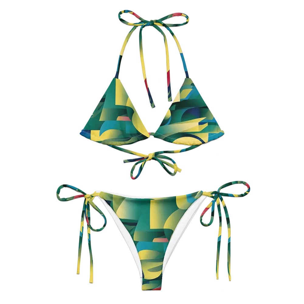 Abstract Lithographic Pattern Design String Bikini - V8 product image (6)