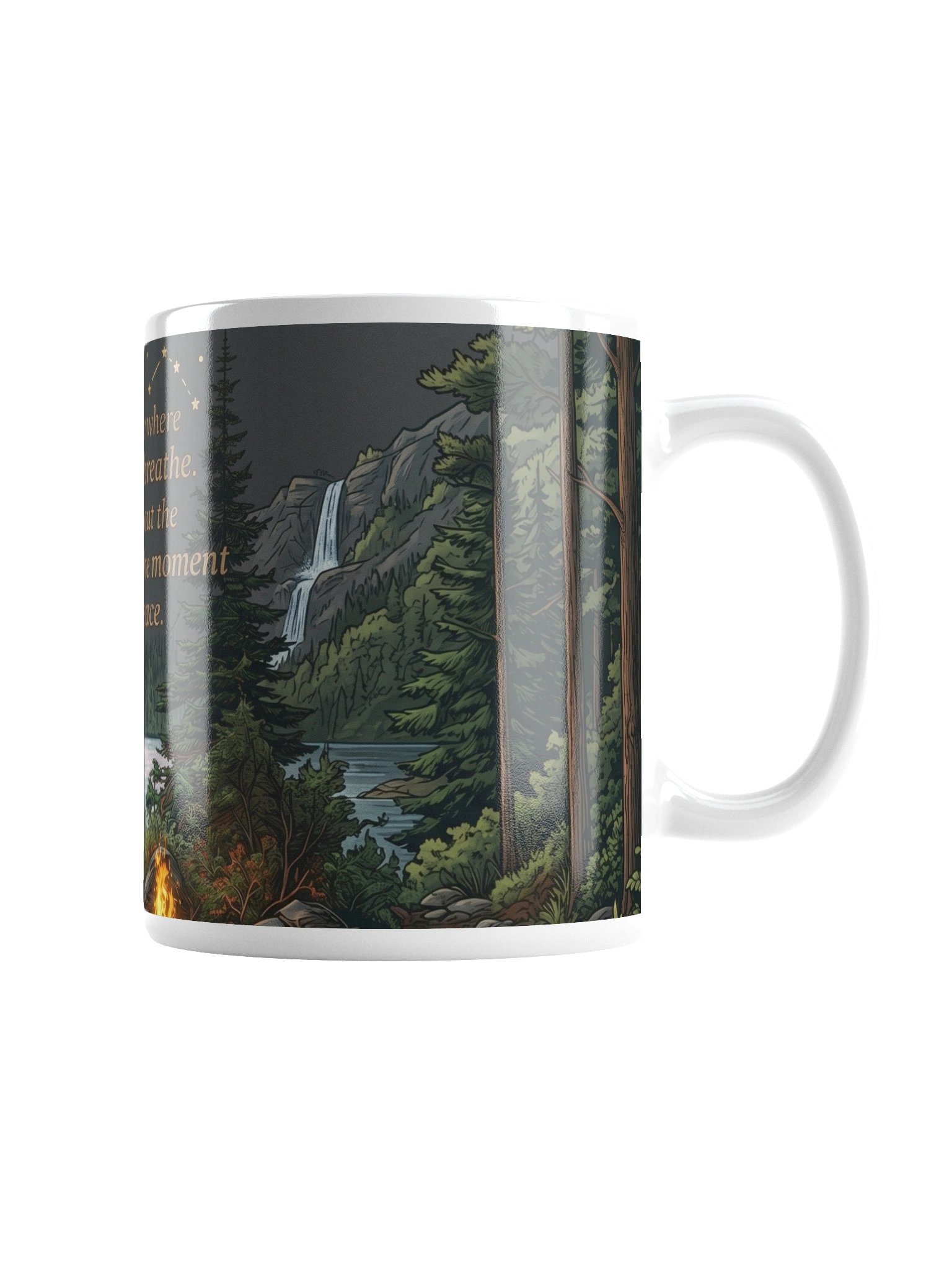The Soul’s Sanctuary | Serene Lakeside Camping Mug - "Find Your Peace" Quote product image (7)