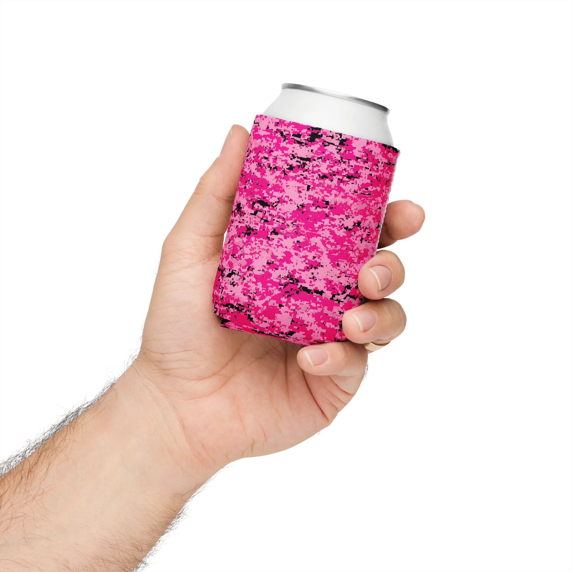 Pixel Pink Camo Coozie Can Cooler product image (4)