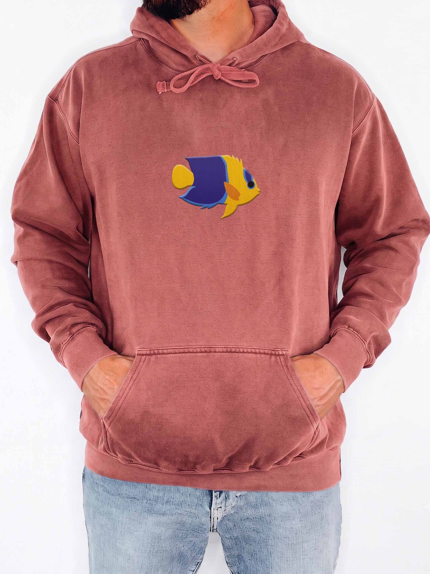 Bicolor Angelfish Premium Hooded Sweatshirt (Embroidered) for Reef and Marine Aquarium Lovers product image (2)