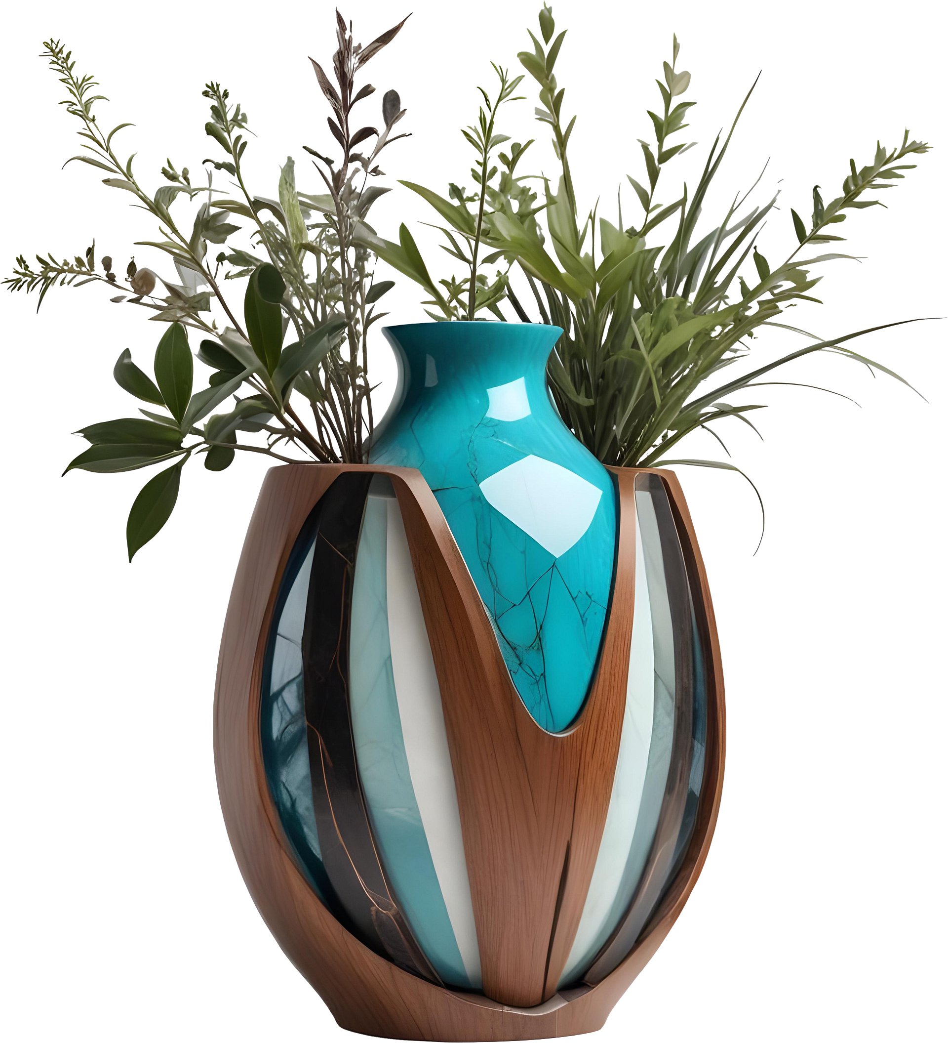 Collection song of the waves Art Deco Vase, PNG product image (1)