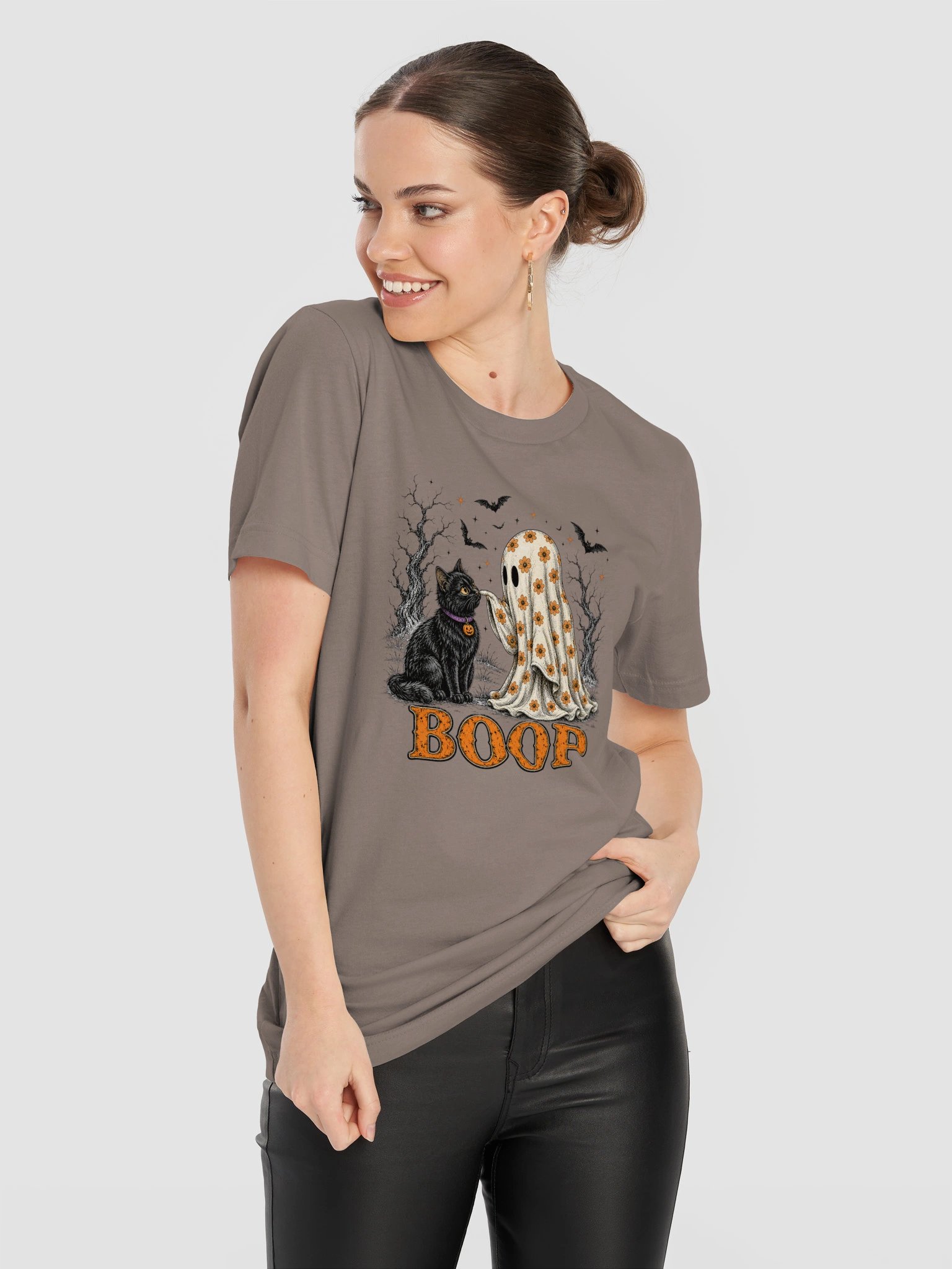 BOOP Ghost & Black Cat Halloween T-Shirt product image (112)