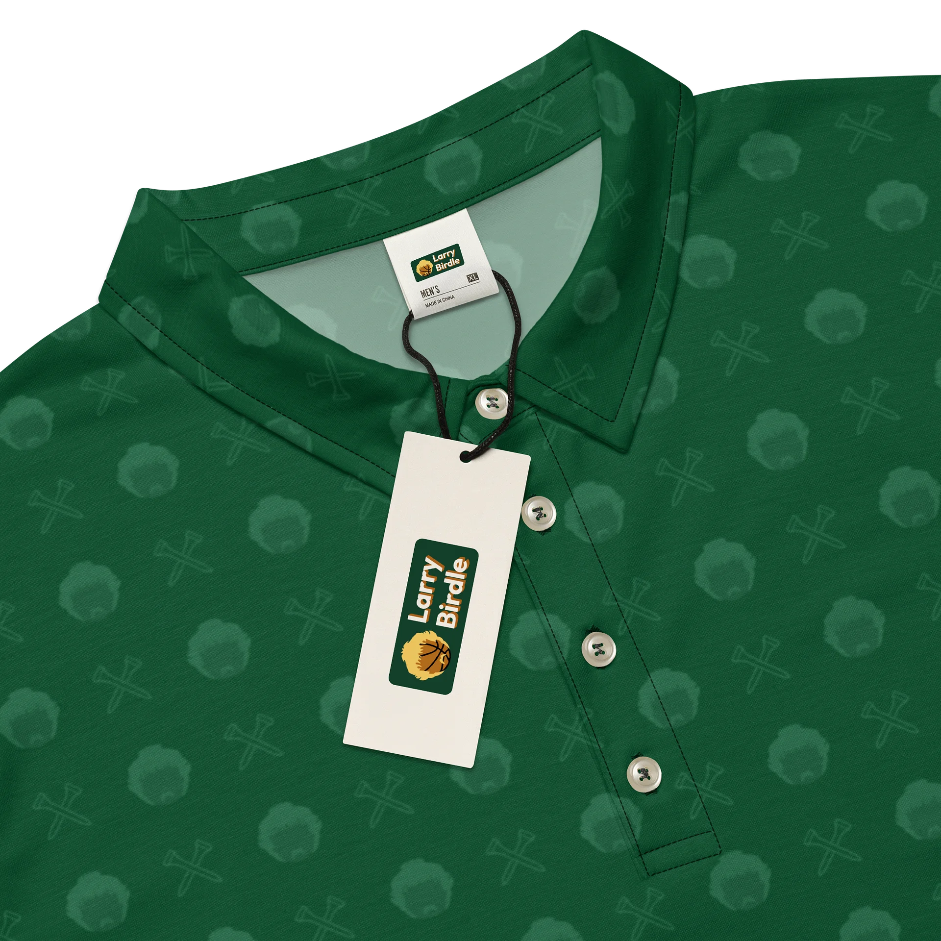 Golf Pattern Forest Green Printed Polo product image (4)