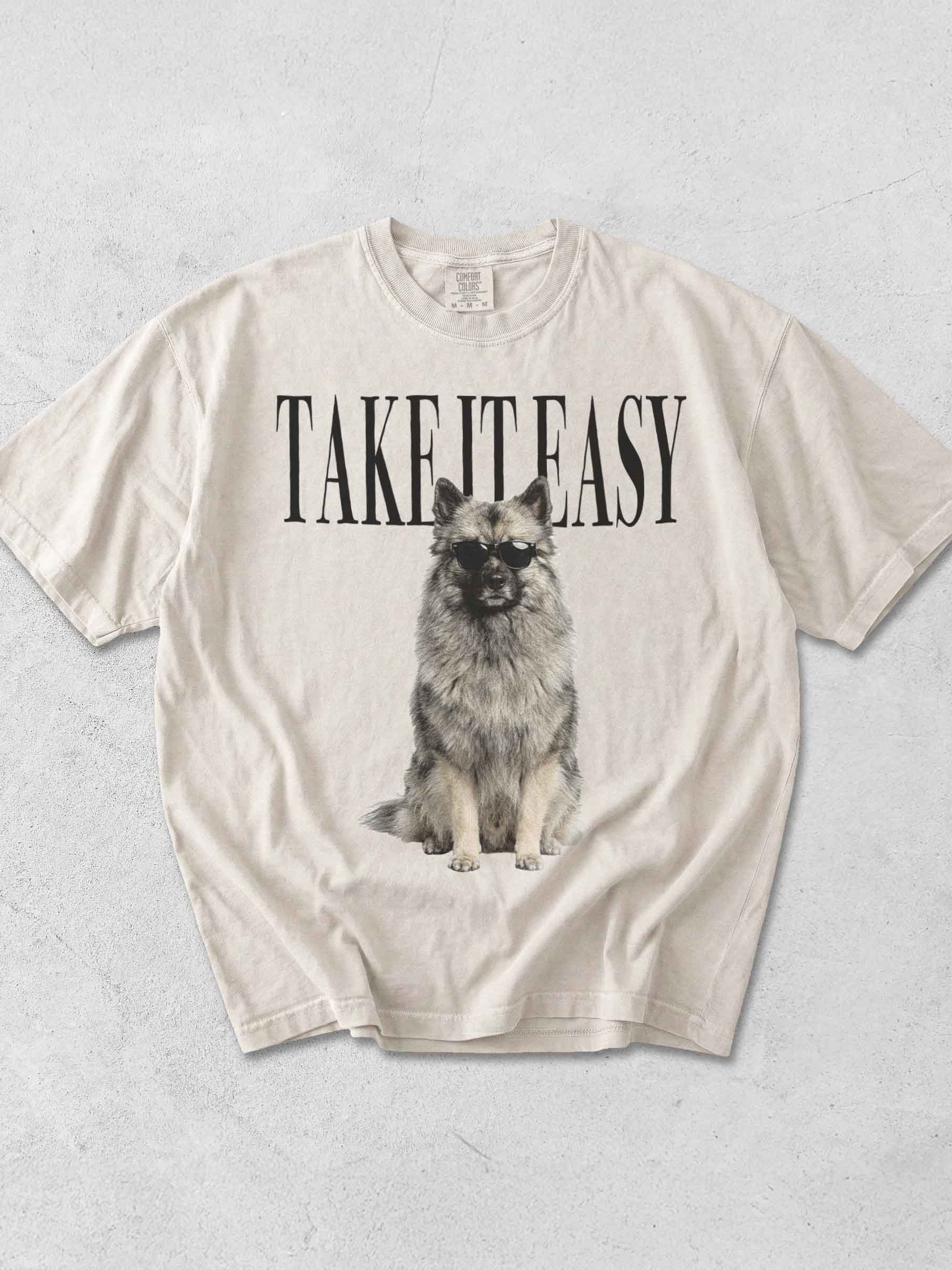 Take It Easy '90s Pop Vintage-Style T-Shirt for Keeshond Owners product image (1)