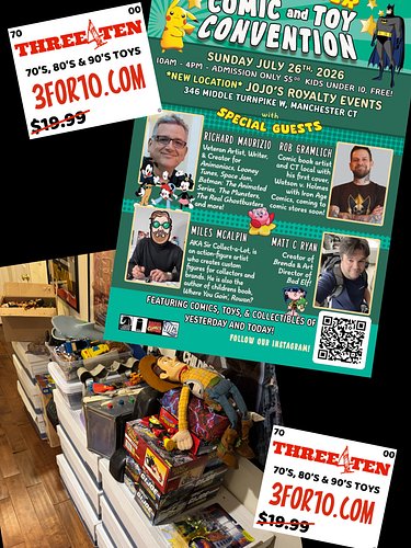 THIS SUNDAY, July 26th!! The Manchester Comic & Toy Convention Returns! 

Stop by the ***3 for 10 Toys*** booth to find out w...