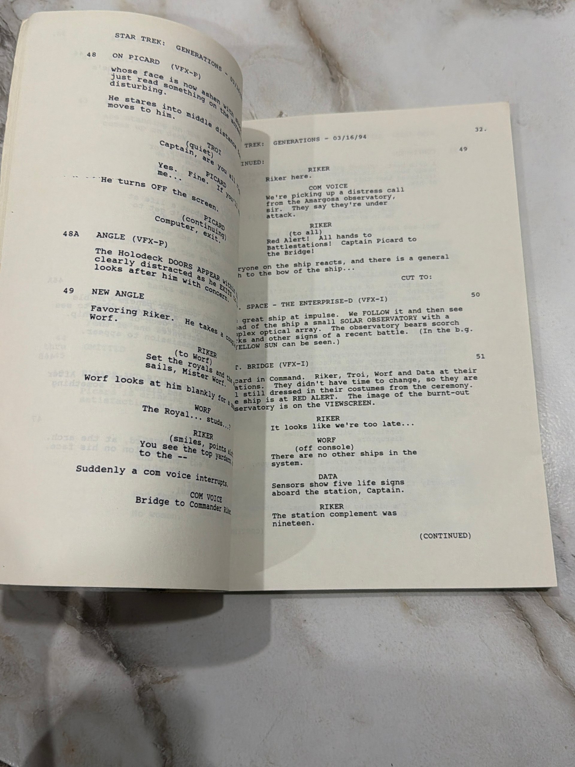 1994 Star Trek Generations Final Draft Screenplay Script March 16 1994 product image (5)