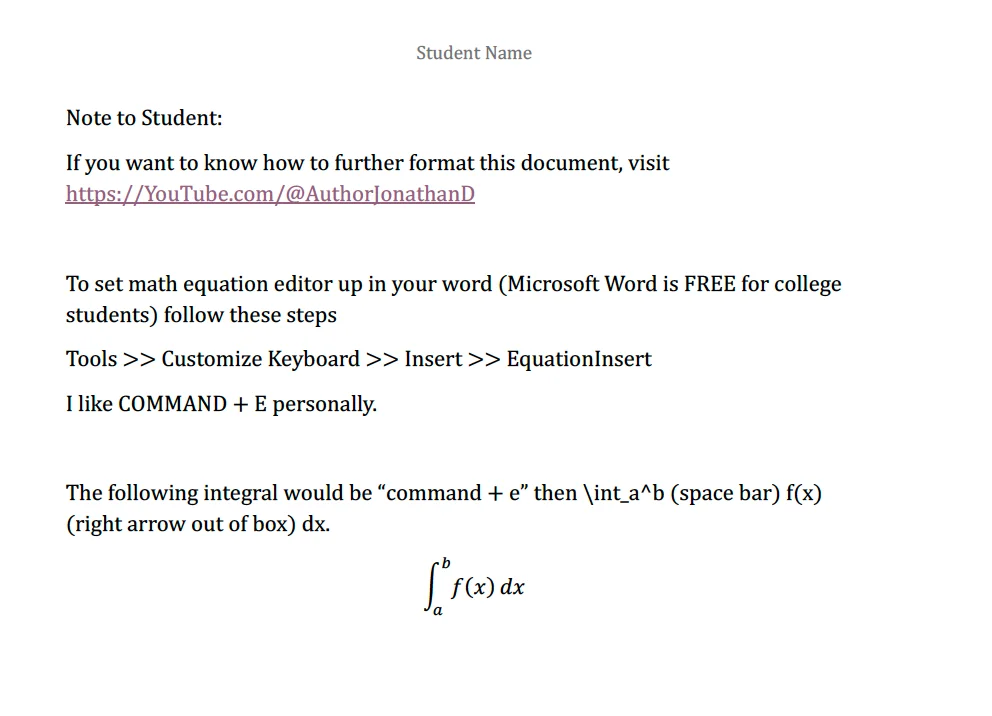 STEM Homework Formatted Word Document product image (3)