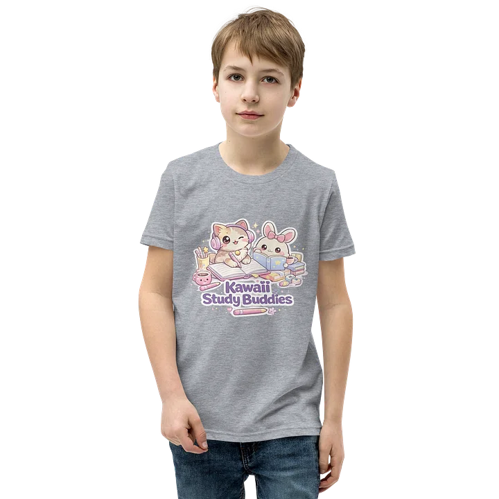 Kawaii Study Buddies Kids Staple T-Shirt 🐾📚💖 product image (12)