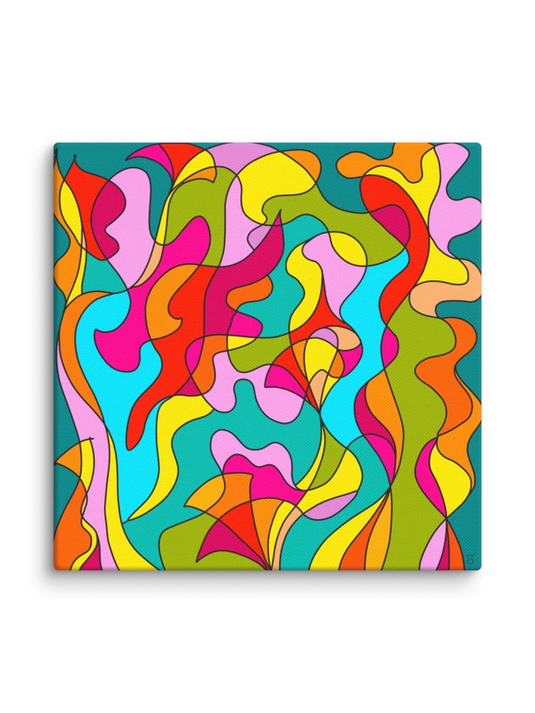 Vibrant Flow Canvas - Abstract Square No. 6 product image (2)