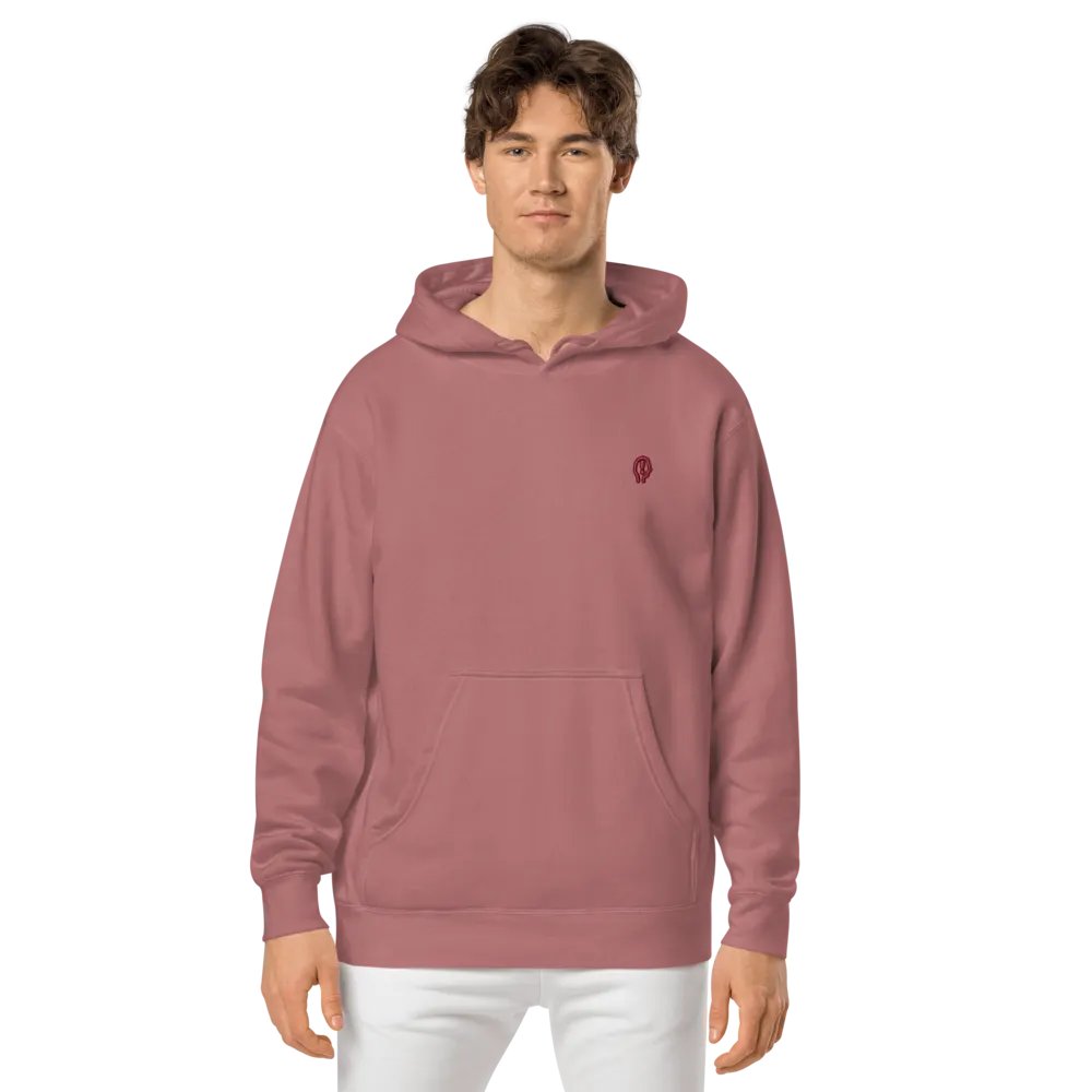 EXCLAIMING MENTALLY (sm. rose design) embroidered pigment hoodie product image (8)